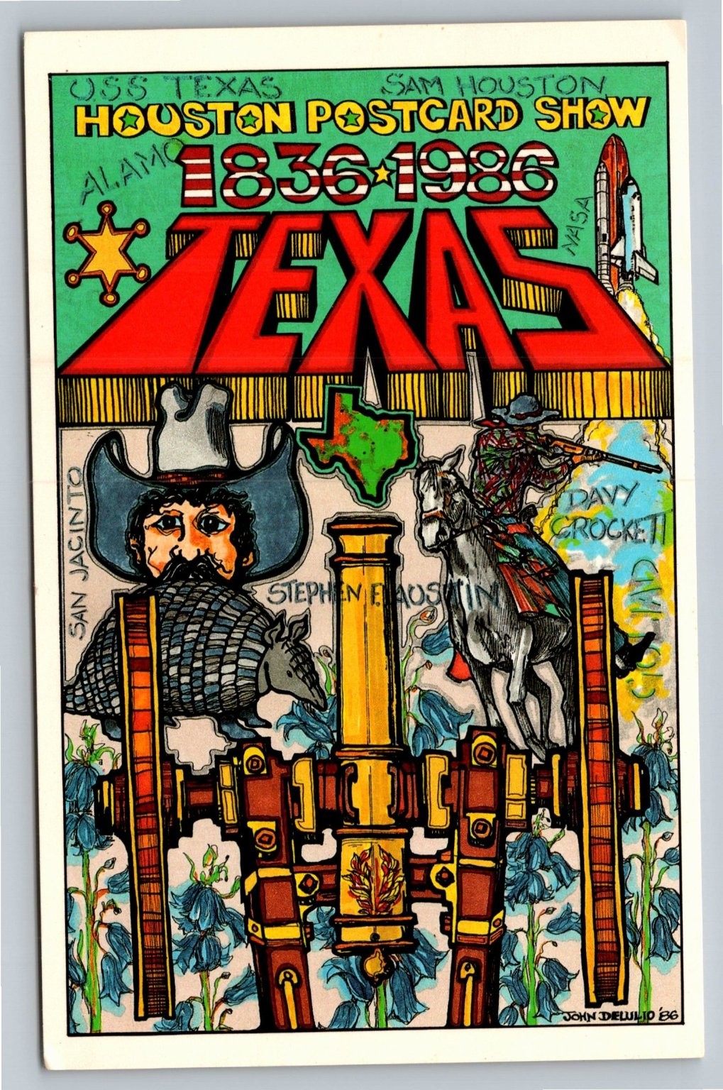 1986 Houston Postcard Show Texas Sesquicentennial FDC Limited Edition