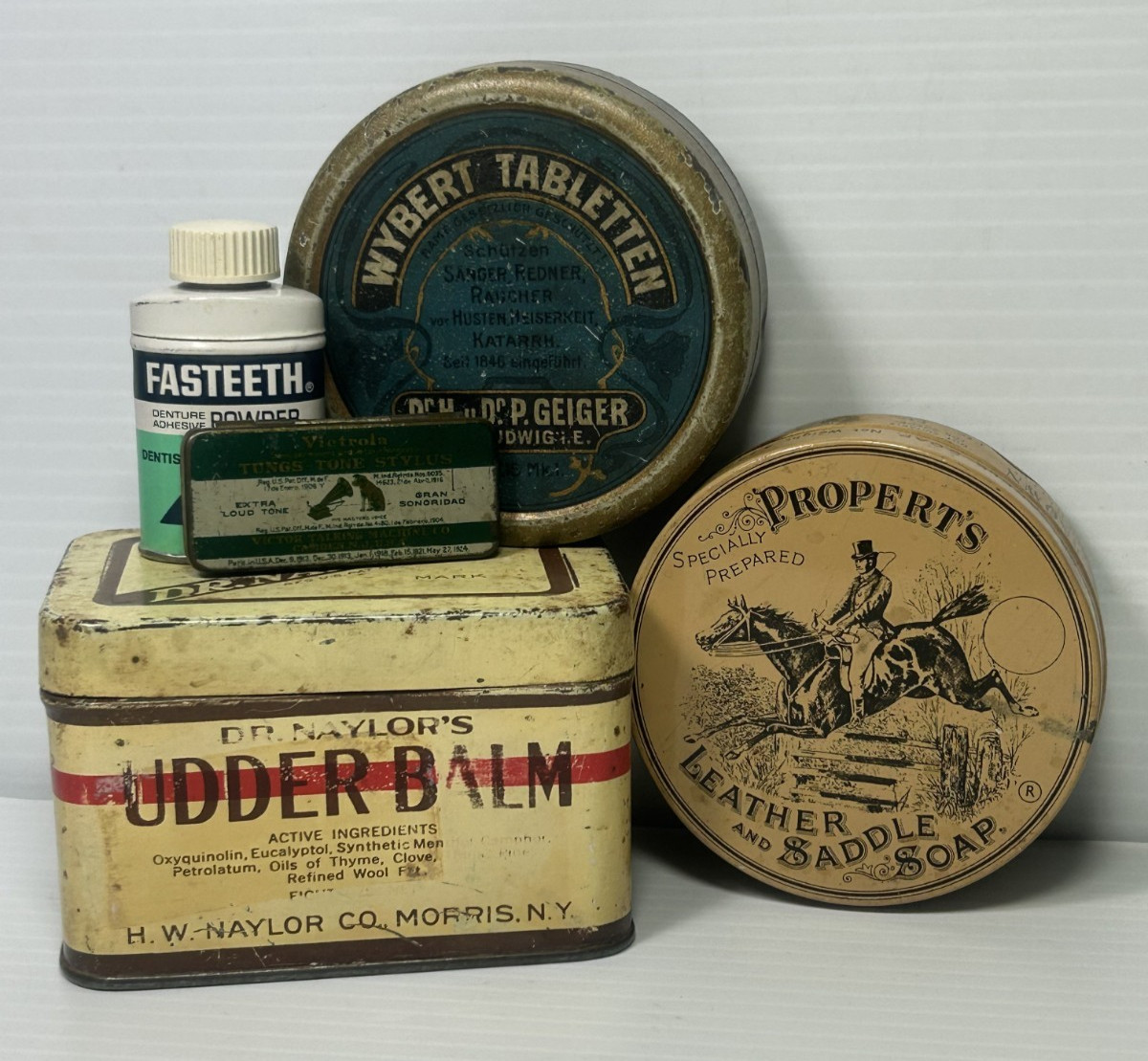 Unique 5 pc Vintage & Antique Collection of Interesting Tins Unique 5 pc Vintage & Antique Collection of Interesting Tins
