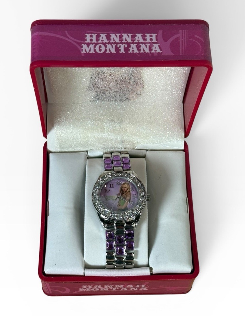 Vintage Disney Hannah Montana Rhinestone Watch New In Box New Battery Vintage Disney Hannah Montana Rhinestone Watch New In Box New Battery