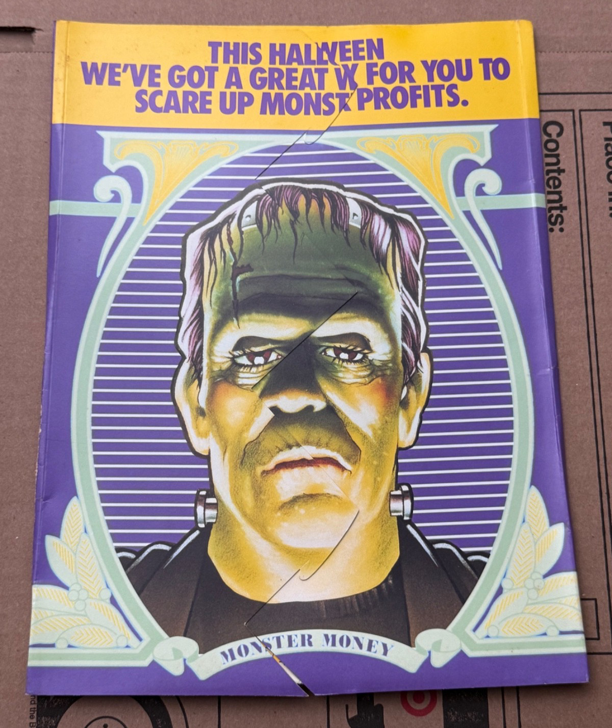 Doritos Pepsi Halloween MONSTER MONEY 1991 Promo Folder - Universal Monsters 90s