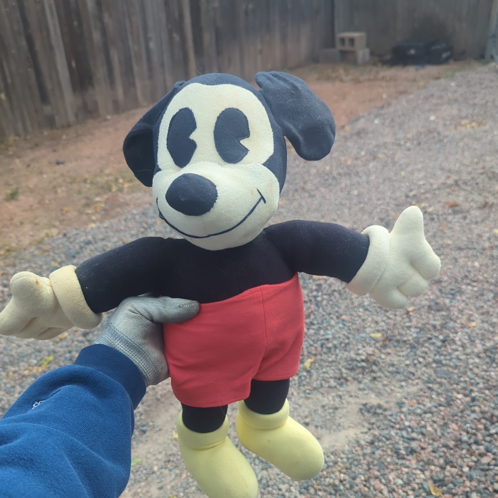 Vintage 1930s Mickey Mouse Fekt Plush Doll Knickerbocker No Tags Vintage 1930s Mickey Mouse Fekt Plush Doll Knickerbocker No Tags