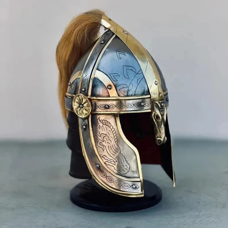 Éomer Horse Rider Marshal Helmet LOTR Inspired Medieval Knight LARP SCA Cosplay