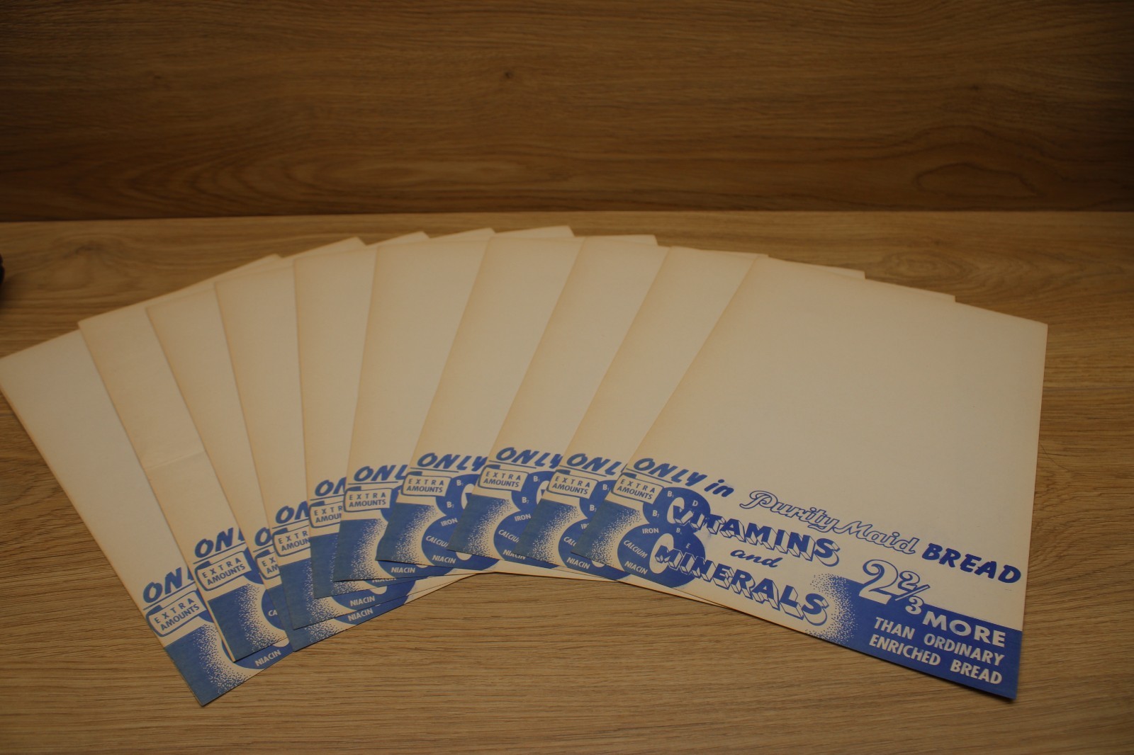 Vintage Purity Maid Bread Paper Wrappers Advertising Lot of 10 Blue White Vintage Purity Maid Bread Paper Wrappers Advertising Lot of 10 Blue White