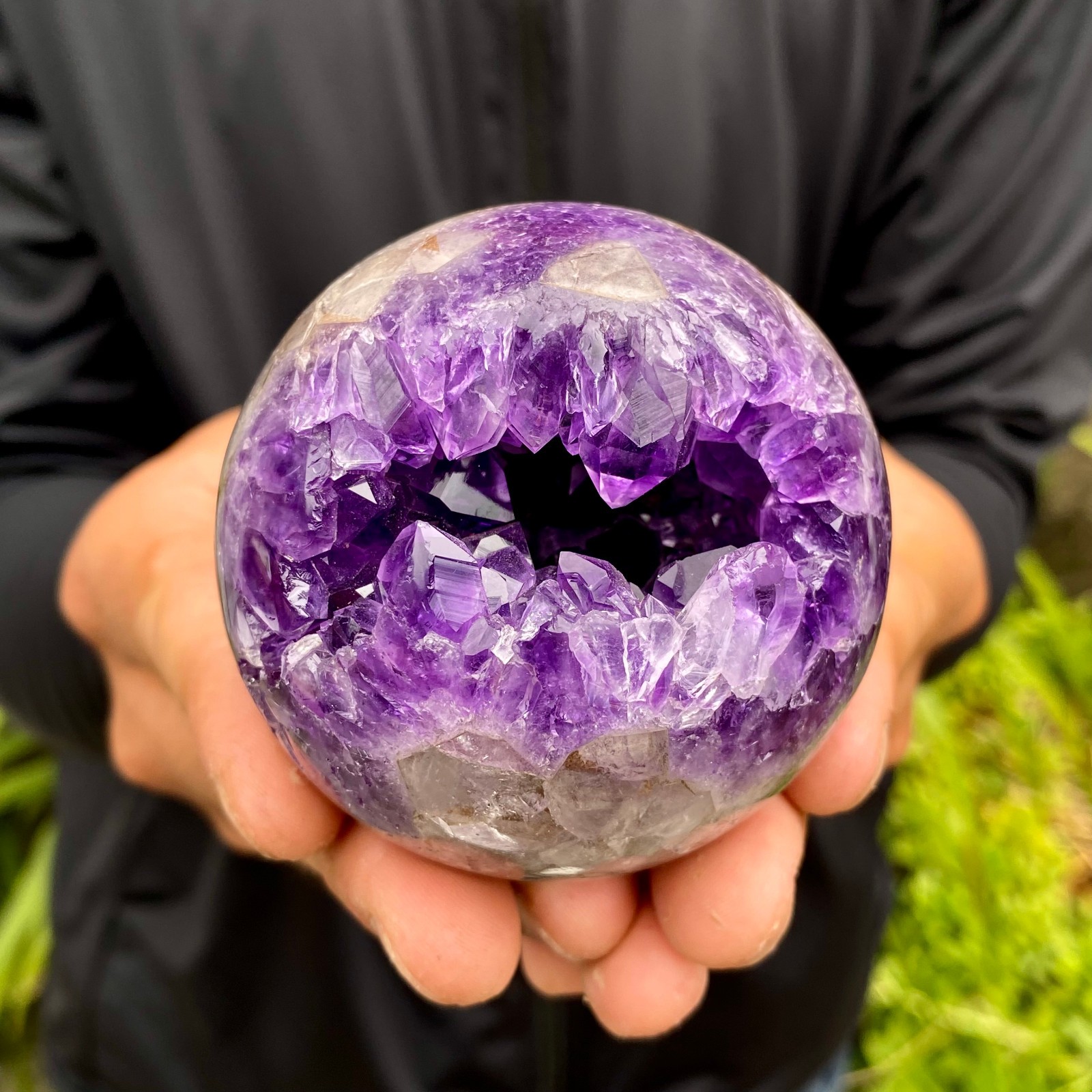 381G Natural Amethyst Agate Opening Smile Quartz Cluster Crystal Specimen Heal