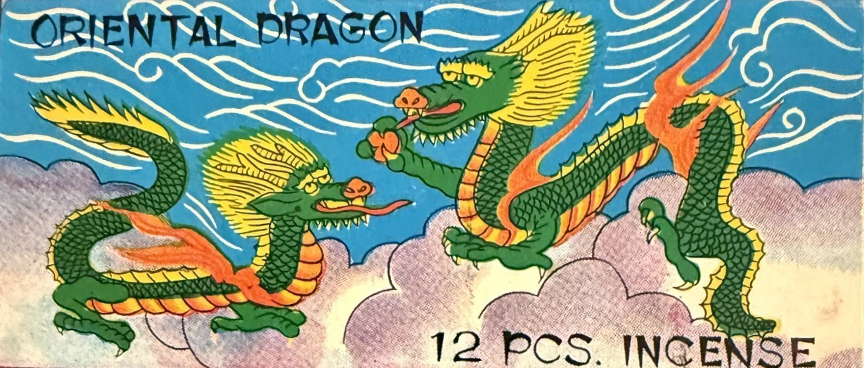 Vintage Full Box with Superb Japanese Graphics & Color. Oriental Dragon Incense 