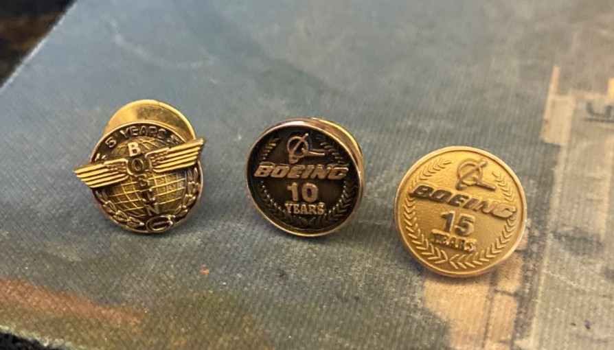 Vintage Boeing NASA Contractor 5-10-15 Employee Service Pin Lot Vintage Boeing NASA Contractor 5-10-15 Employee Service Pin Lot
