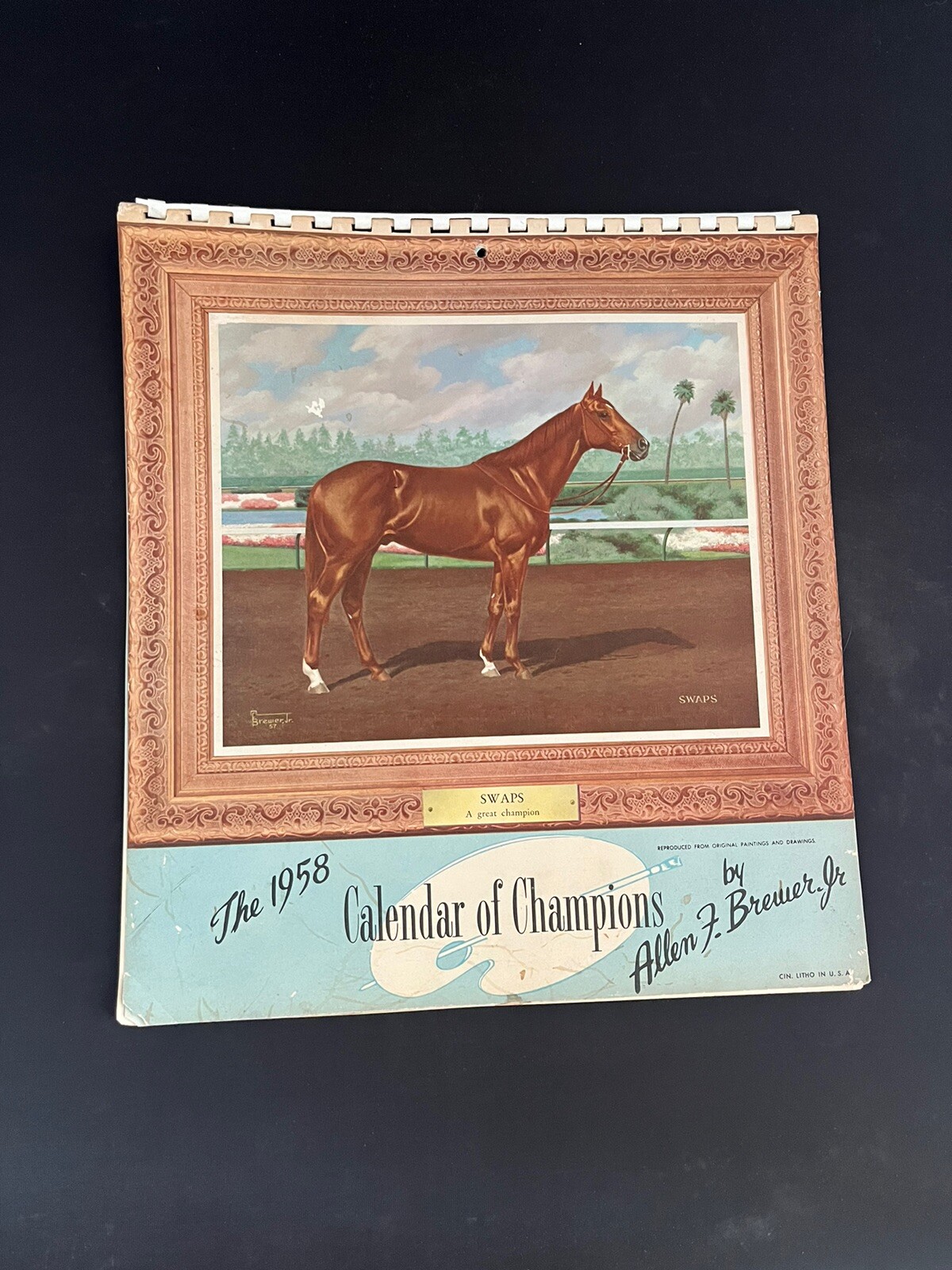 Vintage 1958 Calendar Of champions Horse calendar Vintage 1958 Calendar Of champions Horse calendar