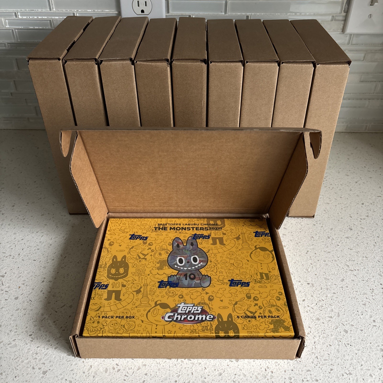 Lot Of (10) 2025 Topps Chrome Labubu Factory Sealed Hobby Box 10th Anniversary Lot Of (10) 2025 Topps Chrome Labubu Factory Sealed Hobby Box 10th Anniversary