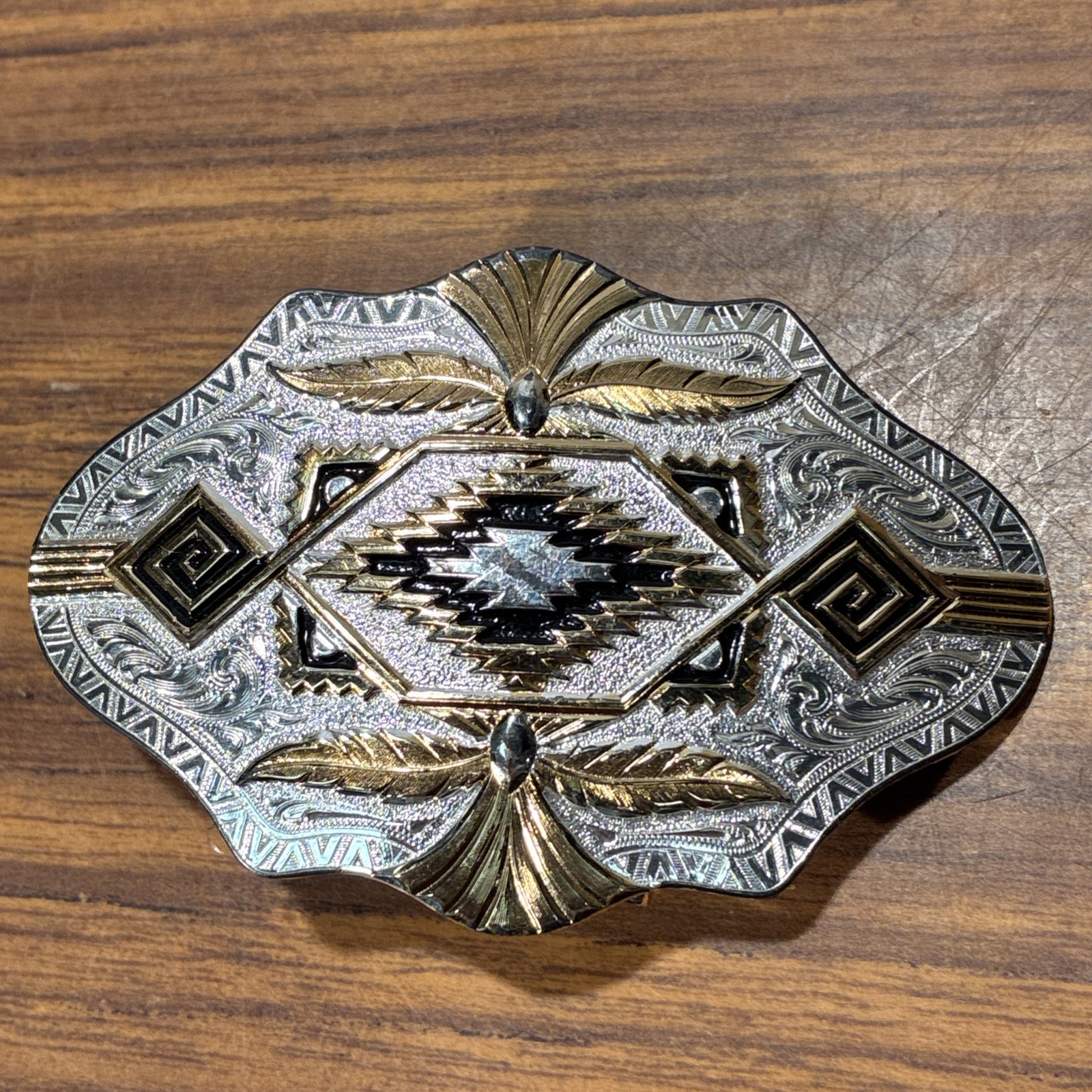Vtg Montana Silversmiths Western Belt Buckle Silver Plate Gold Tone Cowgirls Vtg Montana Silversmiths Western Belt Buckle Silver Plate Gold Tone Cowgirls