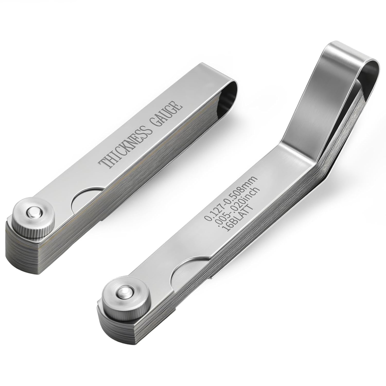 2PCS Feeler Gauge Set SAE Metric Stainless Steel Straight Angled Valve SparkPlug