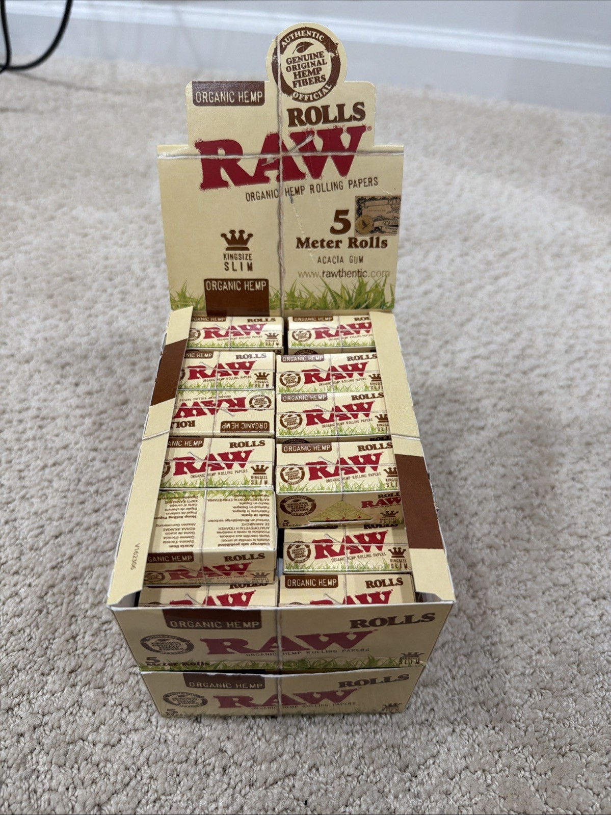 New RAW Rolling Papers KING SIZE SLIM ROLLS - 5 meters - 24 per box -Sealed Box New RAW Rolling Papers KING SIZE SLIM ROLLS - 5 meters - 24 per box -Sealed Box