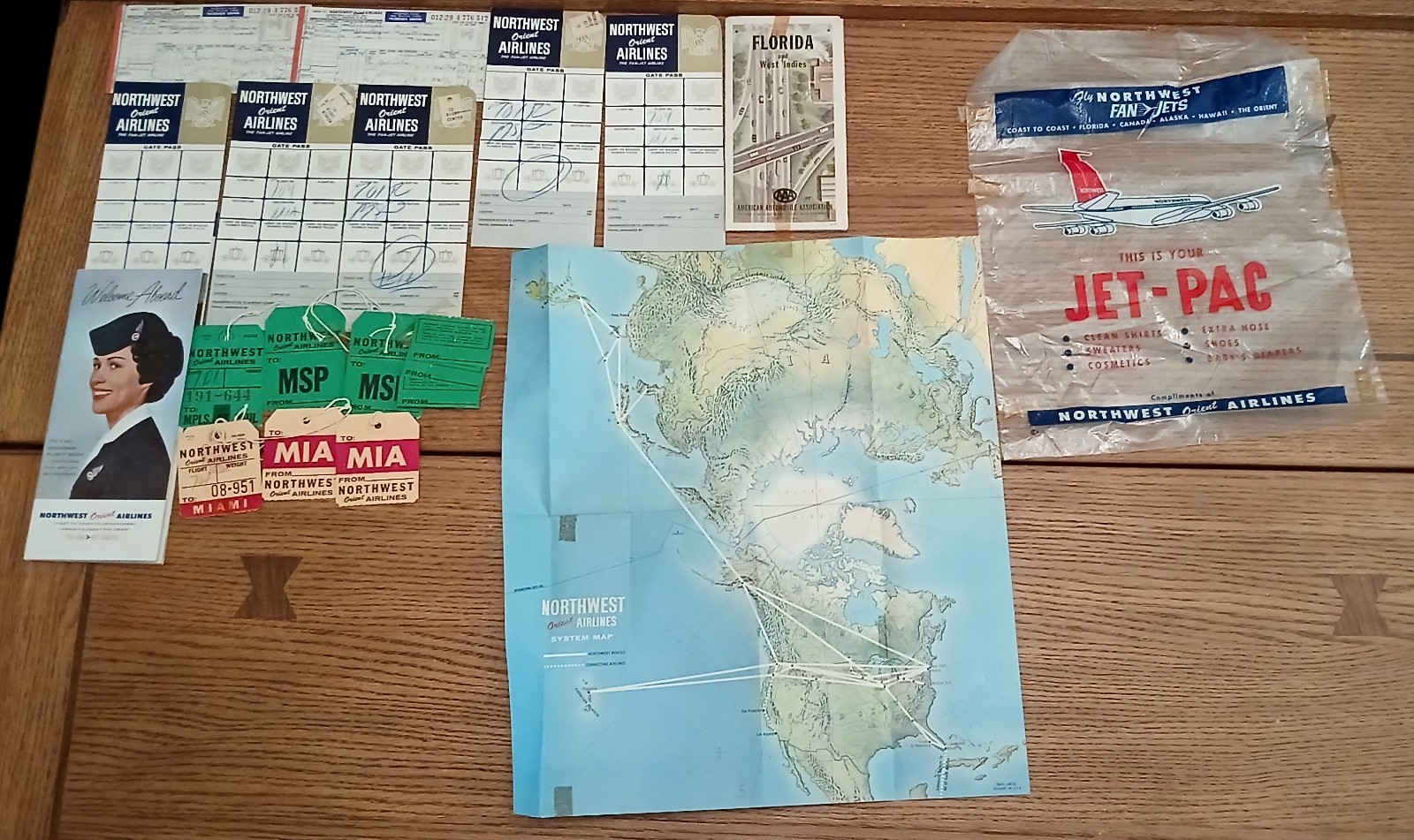 Vintage NorthWest Orient Airlines lot