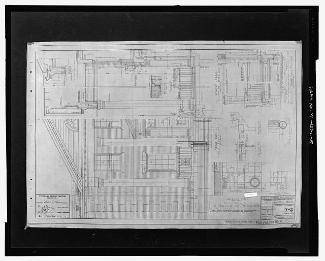Allen Park MI 1900s Veterans Administration Hospital Building No 7 Blueprint