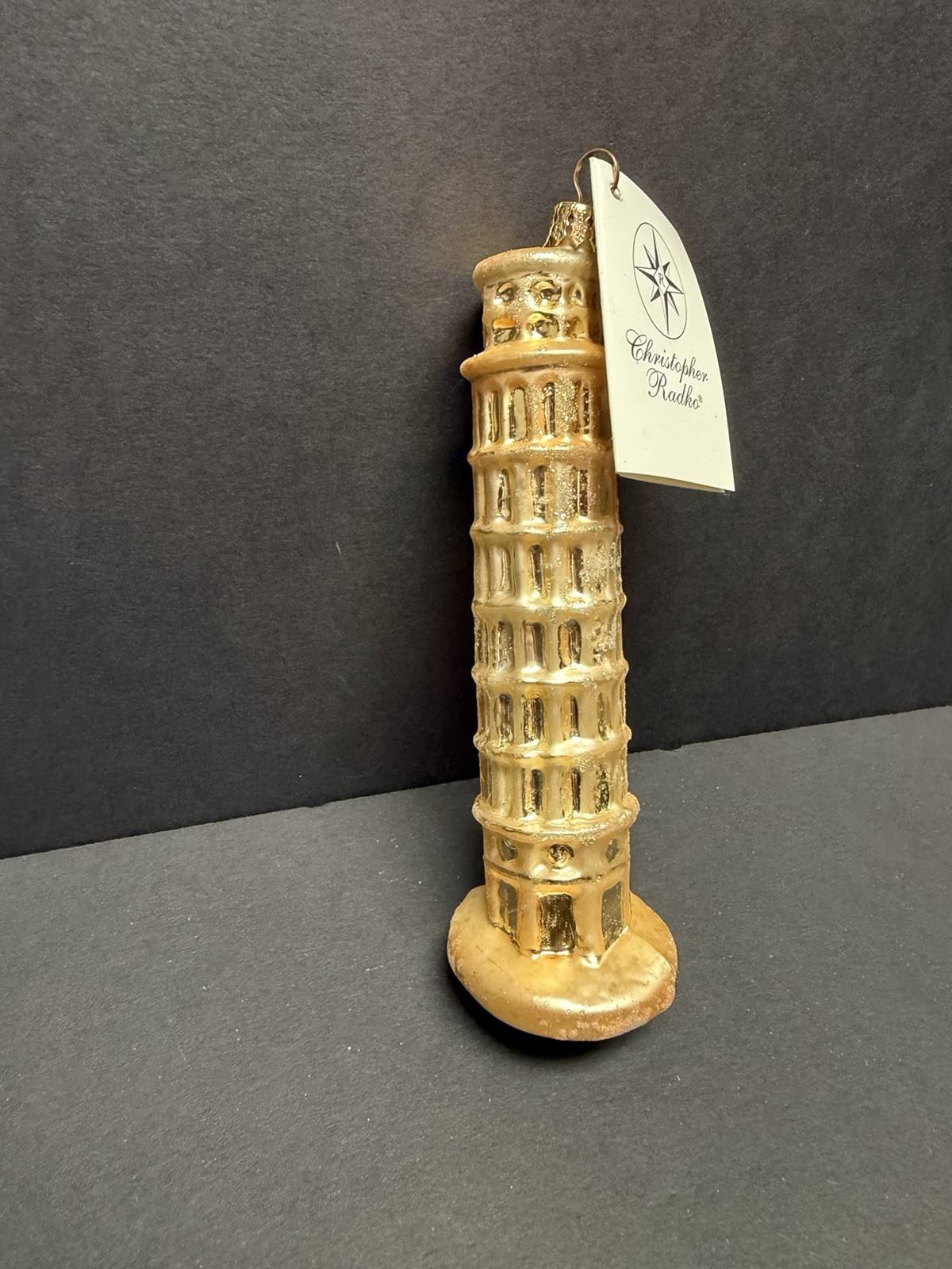 Christopher Radko So Inclined Leaning Tower Pisa Ornament 2001 Tag