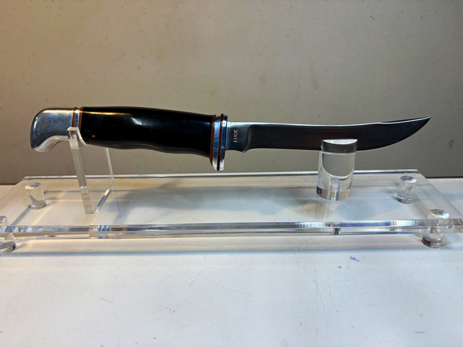 Vintage Buck 118 Fixed Blade Knife One Liner Tang Stamp (1961-1967) w/ Sheath