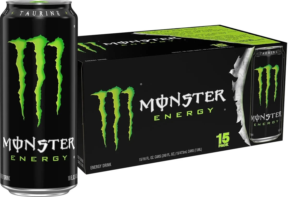 Monster Energy Drink, Green, Original, 16 Ounce (Pack of 15) Monster Energy Drink, Green, Original, 16 Ounce (Pack of 15)