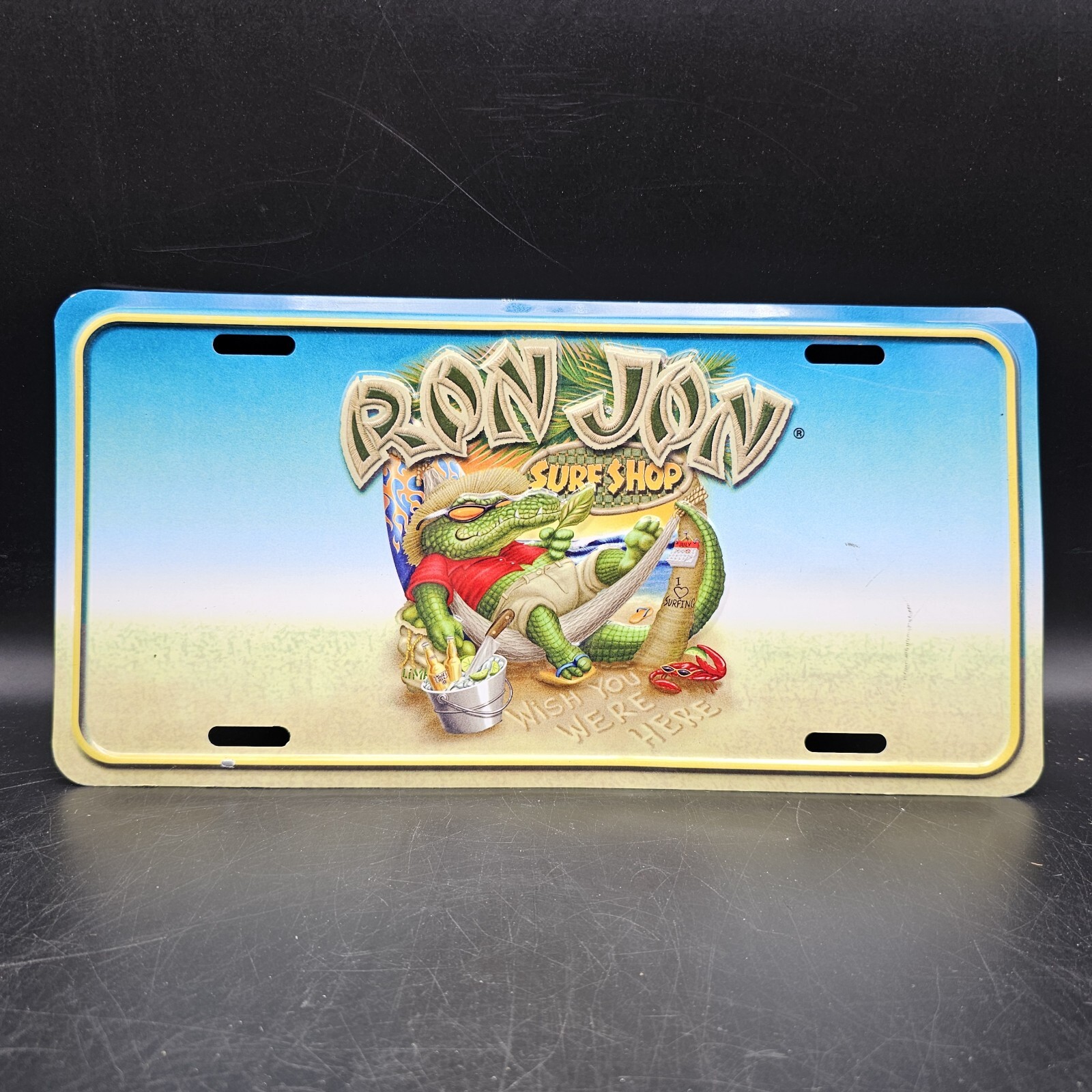 Vintage Ron Jon Vanity License Plate Alligator Wish You Were Here Vintage Ron Jon Vanity License Plate Alligator Wish You Were Here