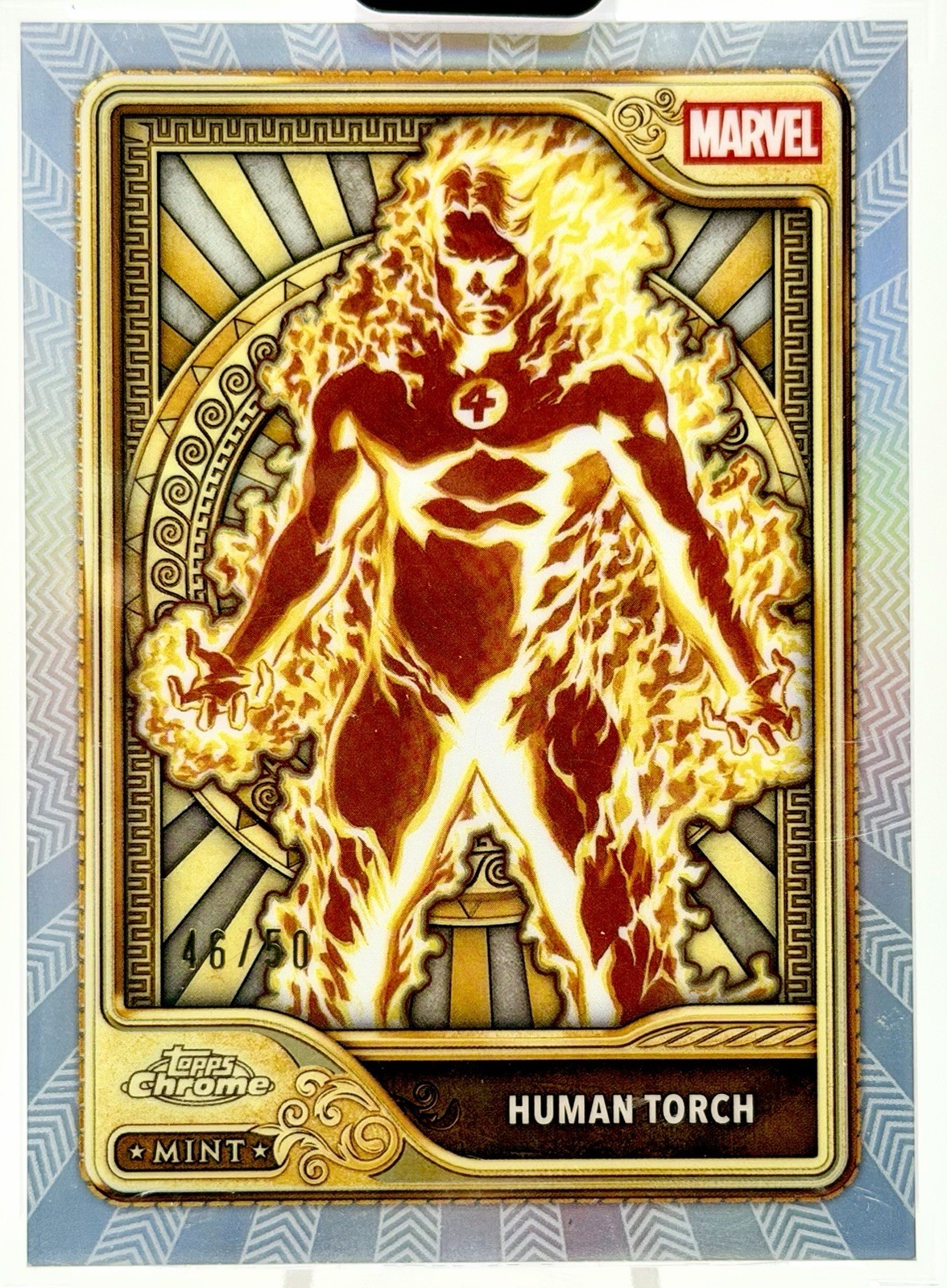 2026 Topps Mint Marvel Human Torch Encased /50 Gold Tier #87 2026 Topps Mint Marvel Human Torch Encased /50 Gold Tier #87