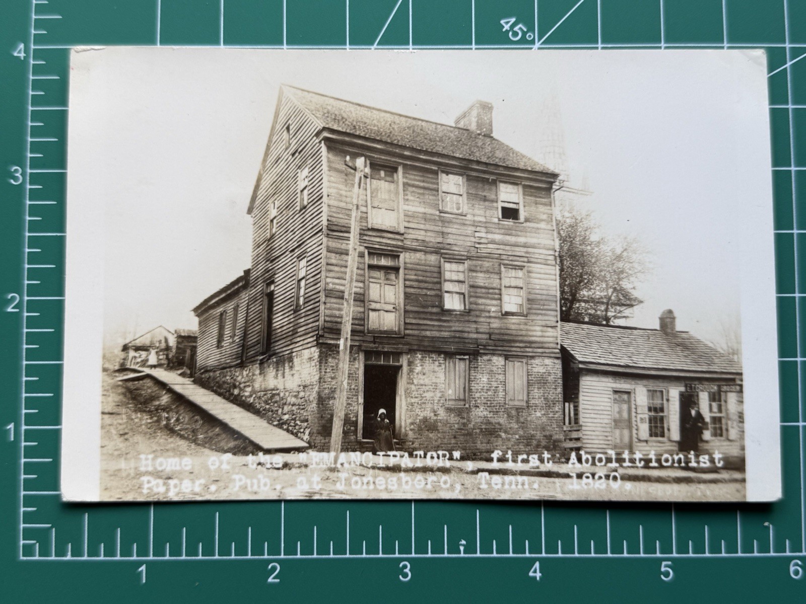 Original RPPC Real Photo Postcard Home “EMANCIPATOR” First Abolitionist Paper 