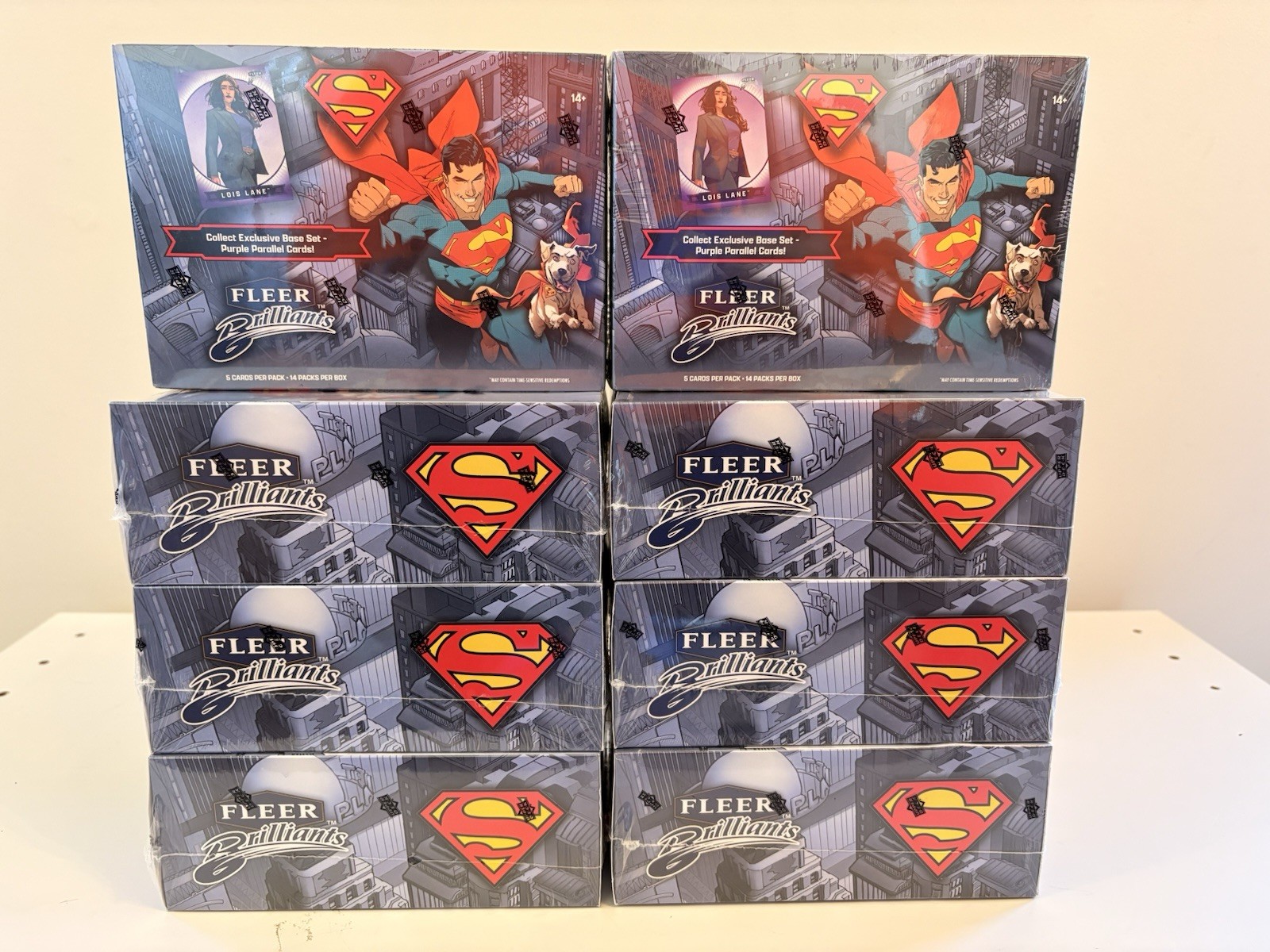8 Factory Sealed Mega Box 2025 UD Fleer Brilliants Superman Trading Cards