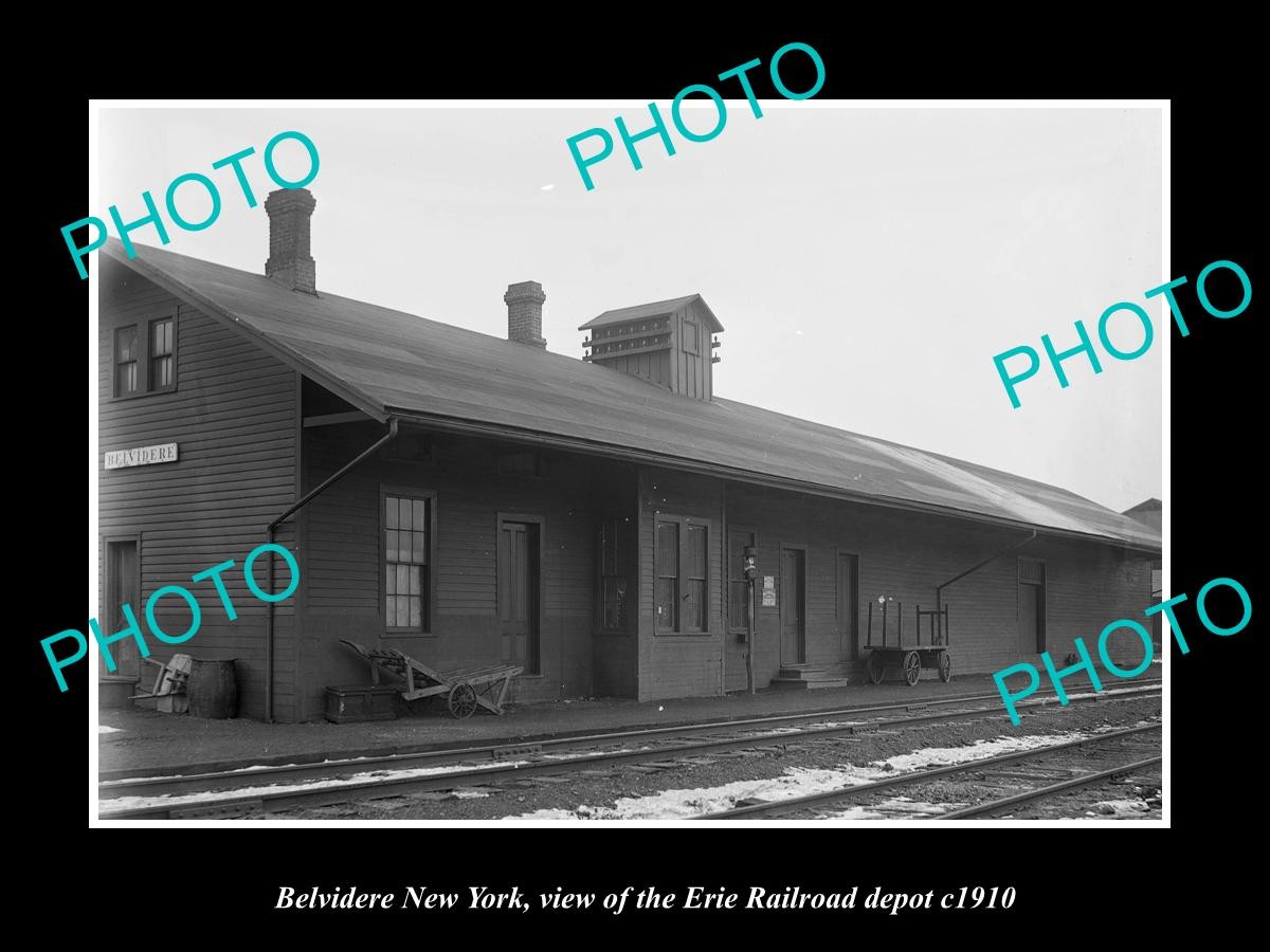 Belvidere New York The Erie Railroad Depot c1910 Old Large Historic Photo Belvidere New York The Erie Railroad Depot c1910 Old Large Historic Photo