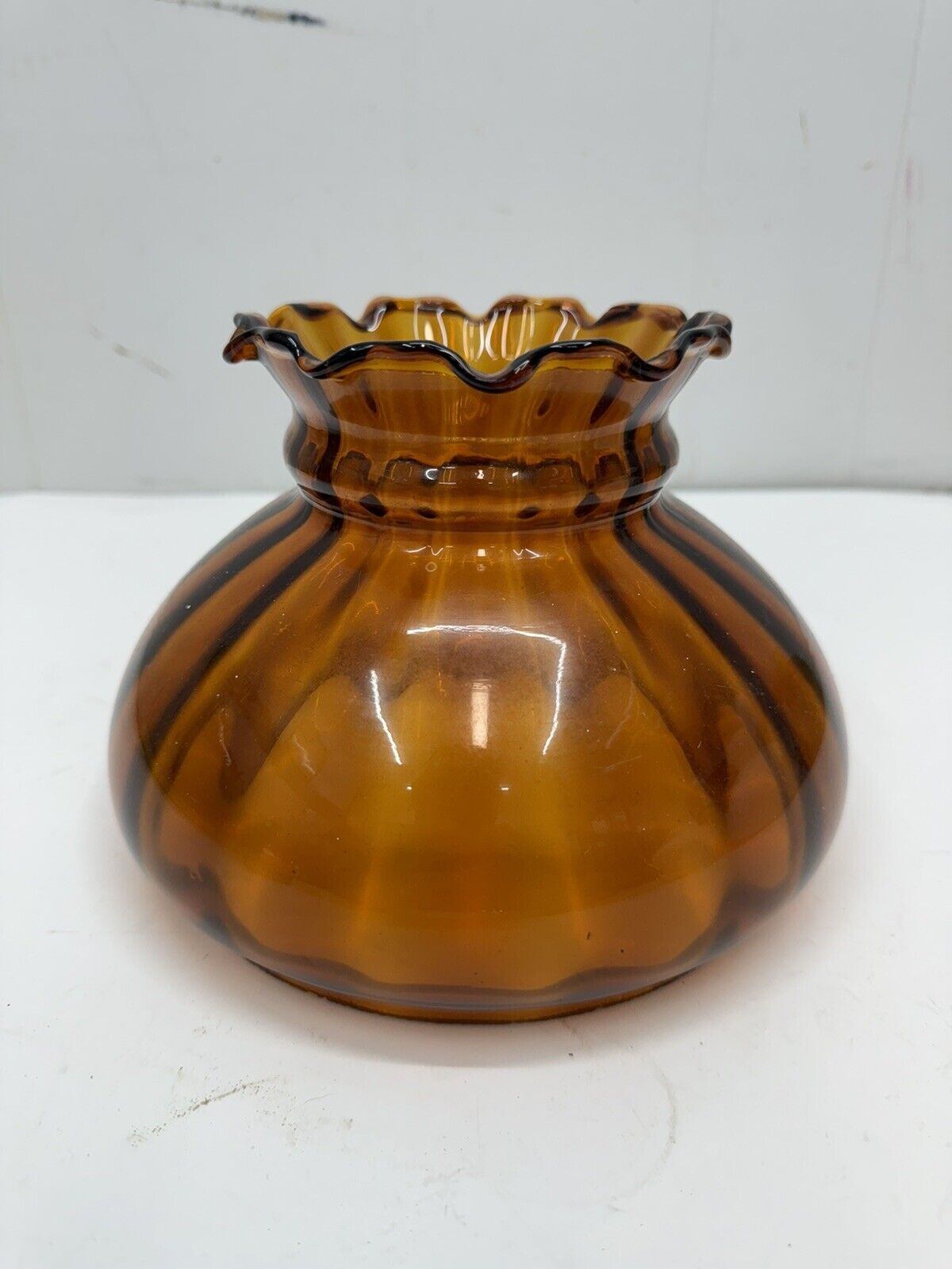 Vintage Amber Glass Lamp Shade Replacement 6 3/4\