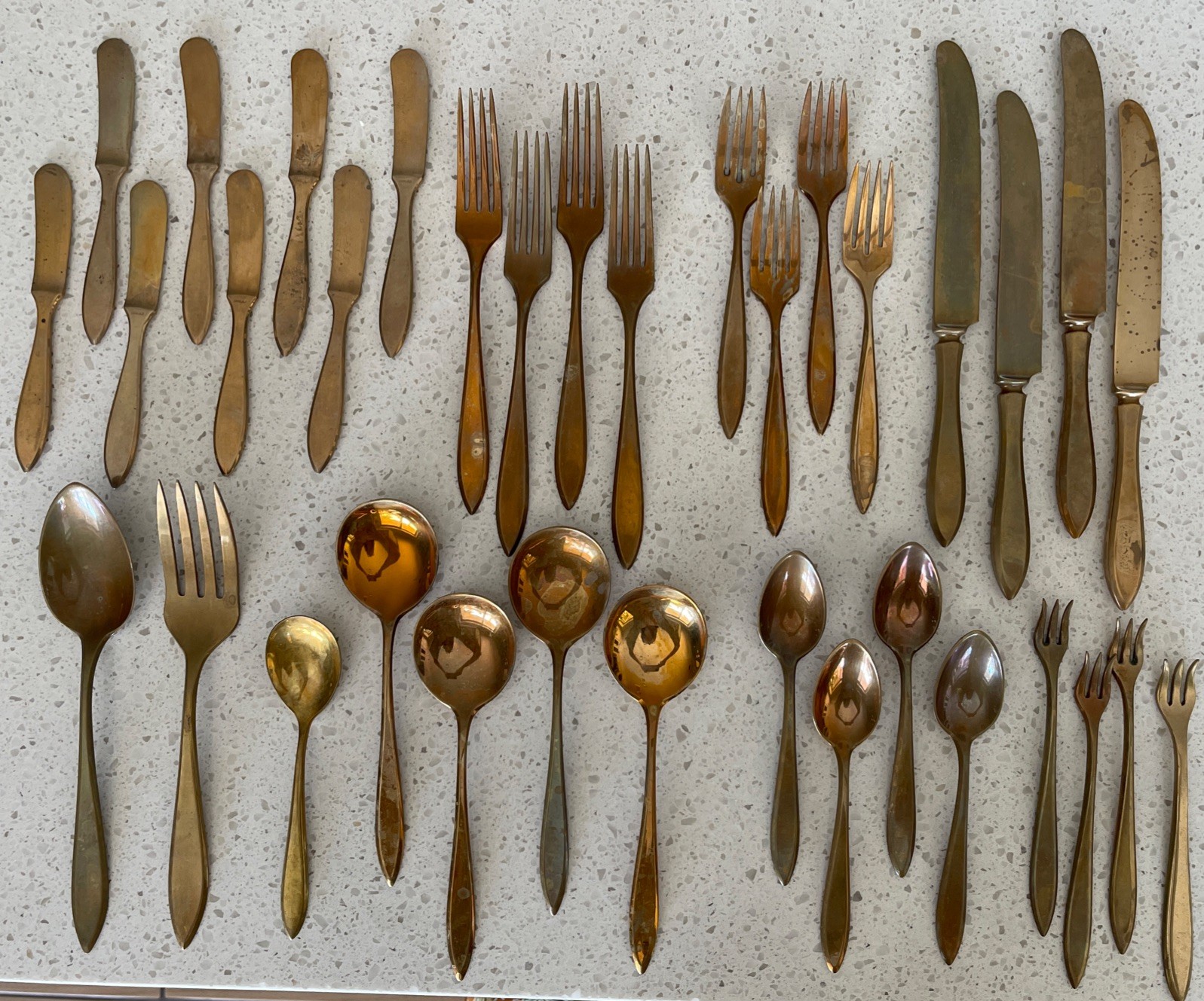 Dirilyte Dirigold Vintage Goldware Flatware 35 Piece Lot Dirilyte Dirigold Vintage Goldware Flatware 35 Piece Lot