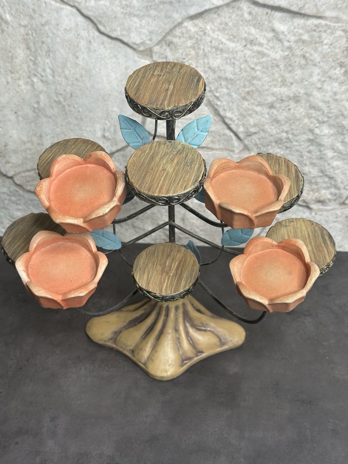 Whimsical Multi-tier tree style stand or holder for trinkets or candles Whimsical Multi-tier tree style stand or holder for trinkets or candles