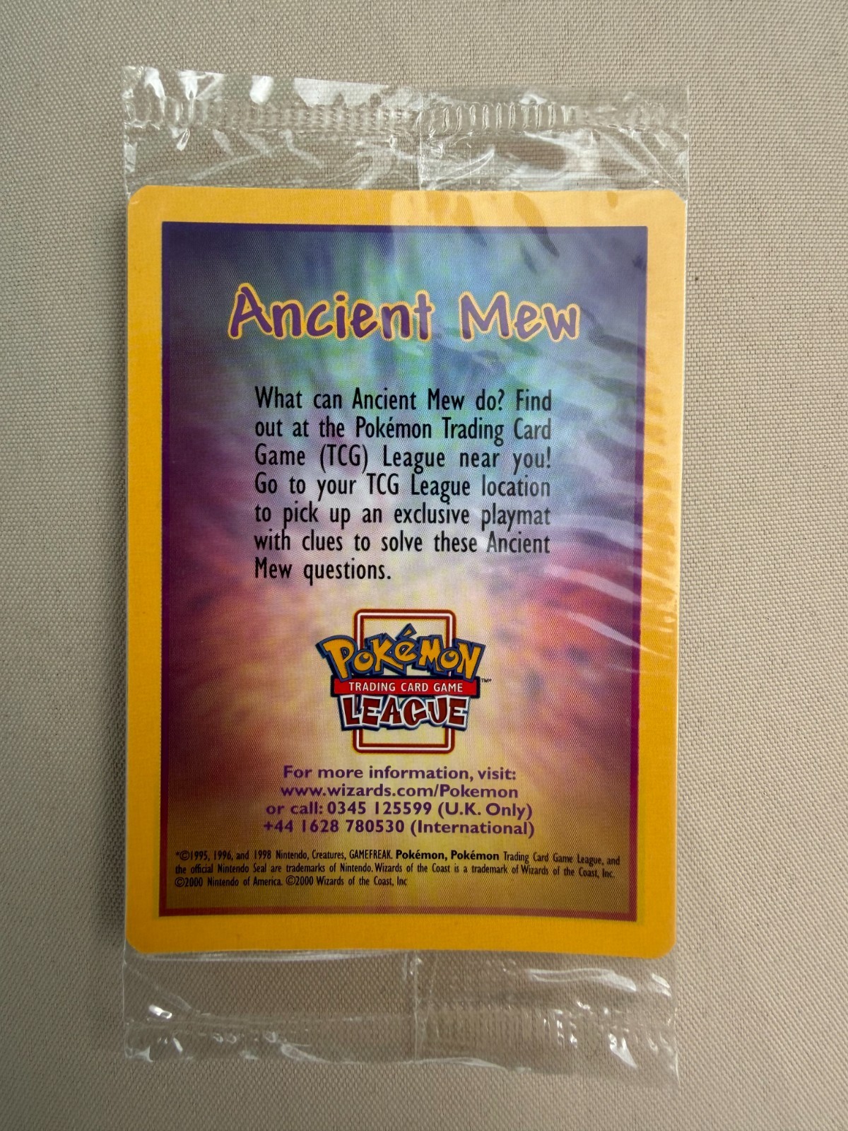 Genuine Vintage Pokemon Ancient Mew Promo Pack with TCG League Insert NEW SEALED