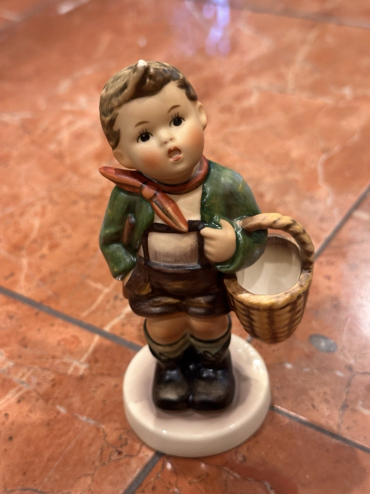 GOEBEL MJ HUMMEL VILLAGE BOY # 51 2/0 1961 BOY HOLDING BASKET 3.75