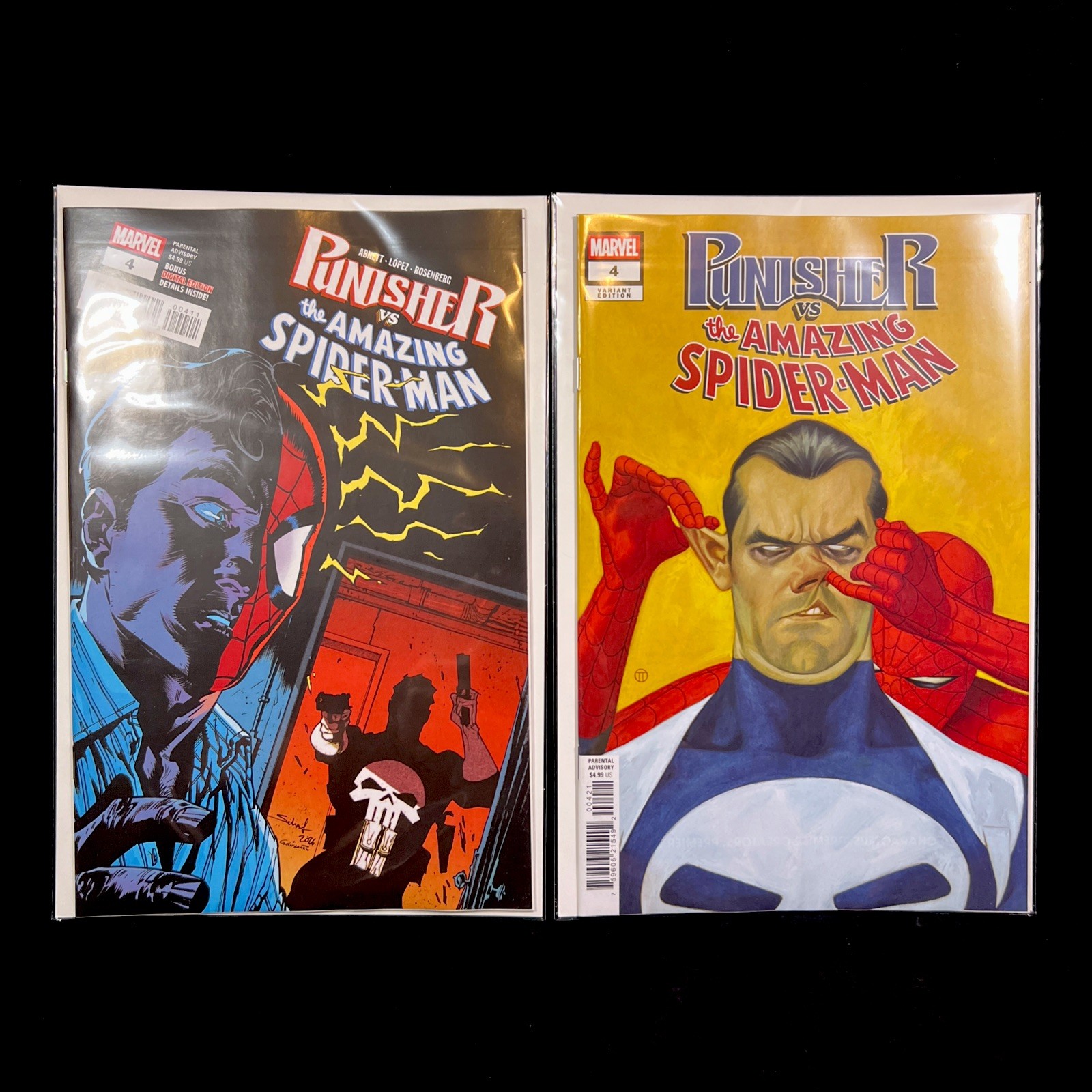 Punisher vs Amazing Spider Man 4 Main Cover Set Comic Lot Marvel Comics 2026 NM