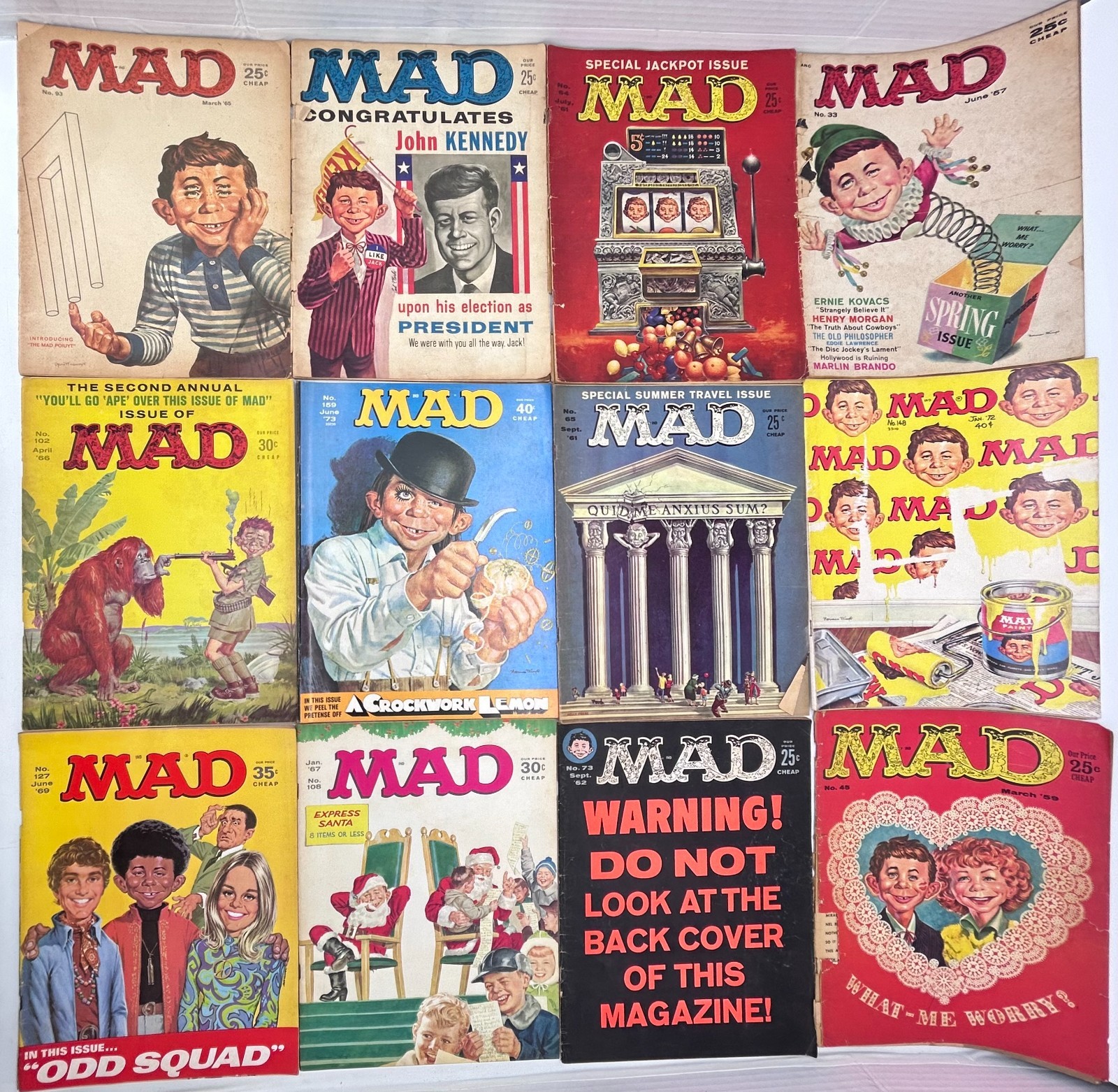 Lot of 39 Vintage MAD Magazines & Monsters Unlimited #5 1950s-1970s