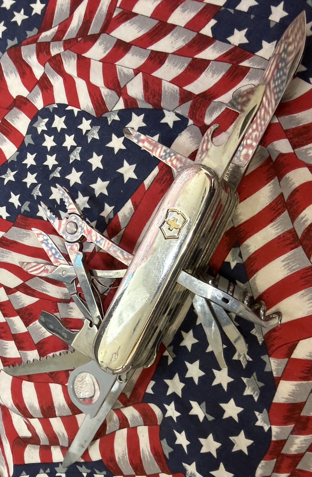 RARE Sterling Silver w/18K Gold  Tiffany & Co. SwissChamp Swiss Army Knife - FS