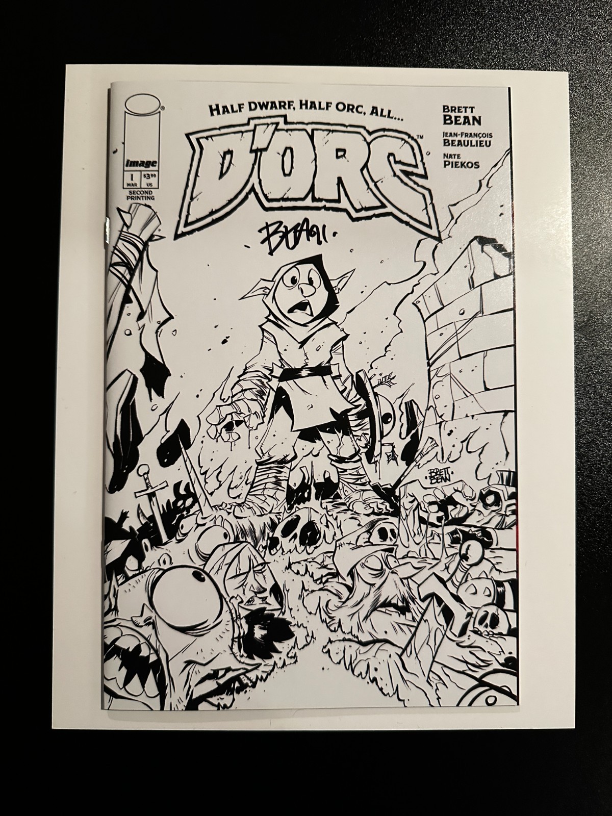 D\'Orc #1  - Comic Tom Variant - Second Printing - Limited to 1500 B&W  - NM/M