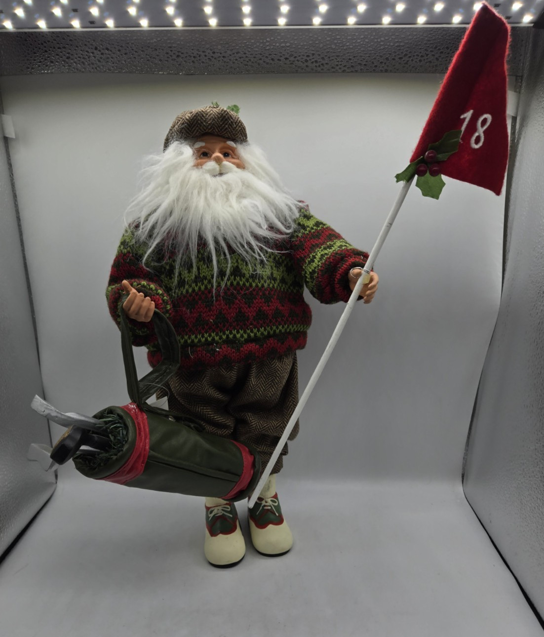 Large 17in Golfing Santa Claus Christmas Figure Large 17in Golfing Santa Claus Christmas Figure