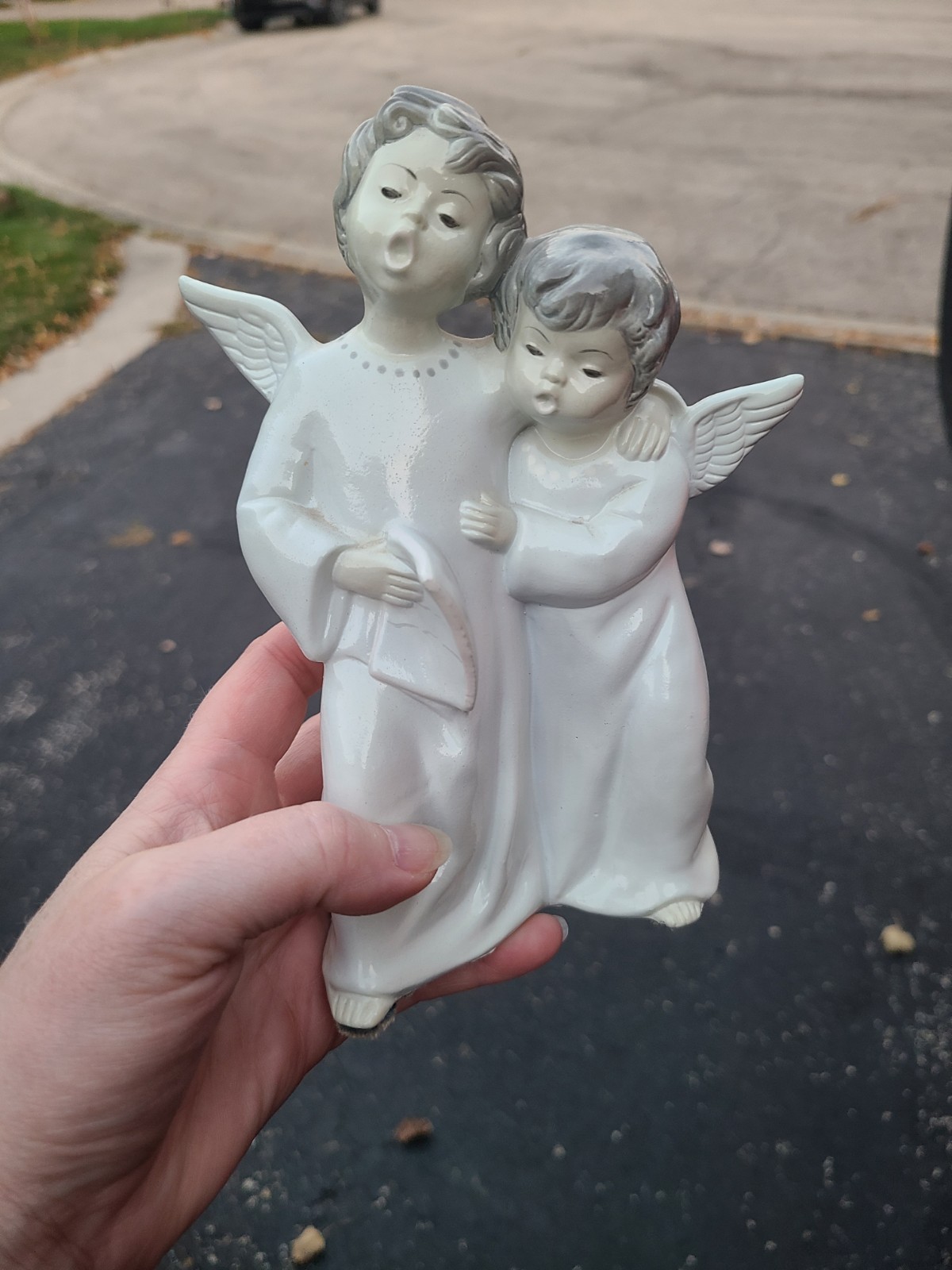 Vintage Two Angels Singing Figurine - Made in Japan  