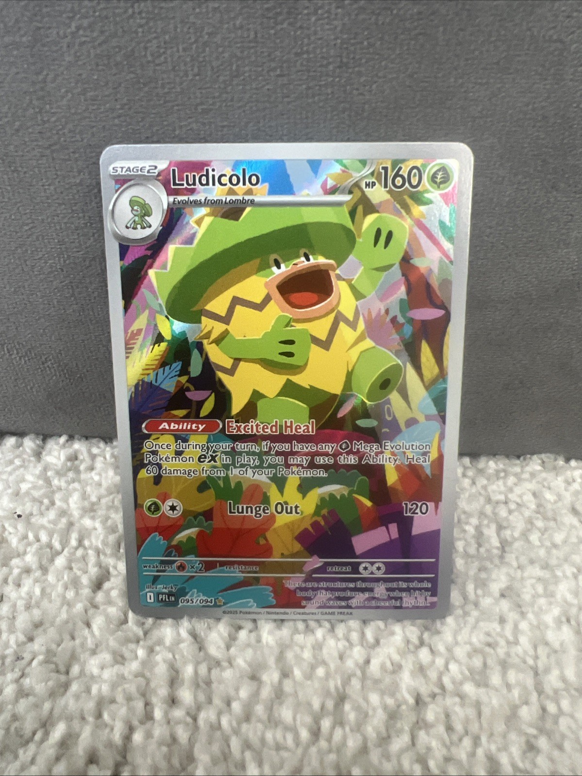 Ludicolo 095/094 Pokemon ME02: Phantasmal Flames Holo Illustration Rare NM