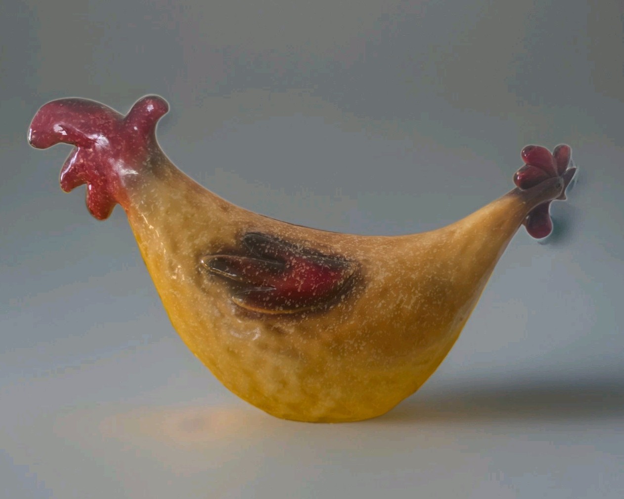 This Is A Vintage resin Red and Cream Rooster Home Decor Made In USA