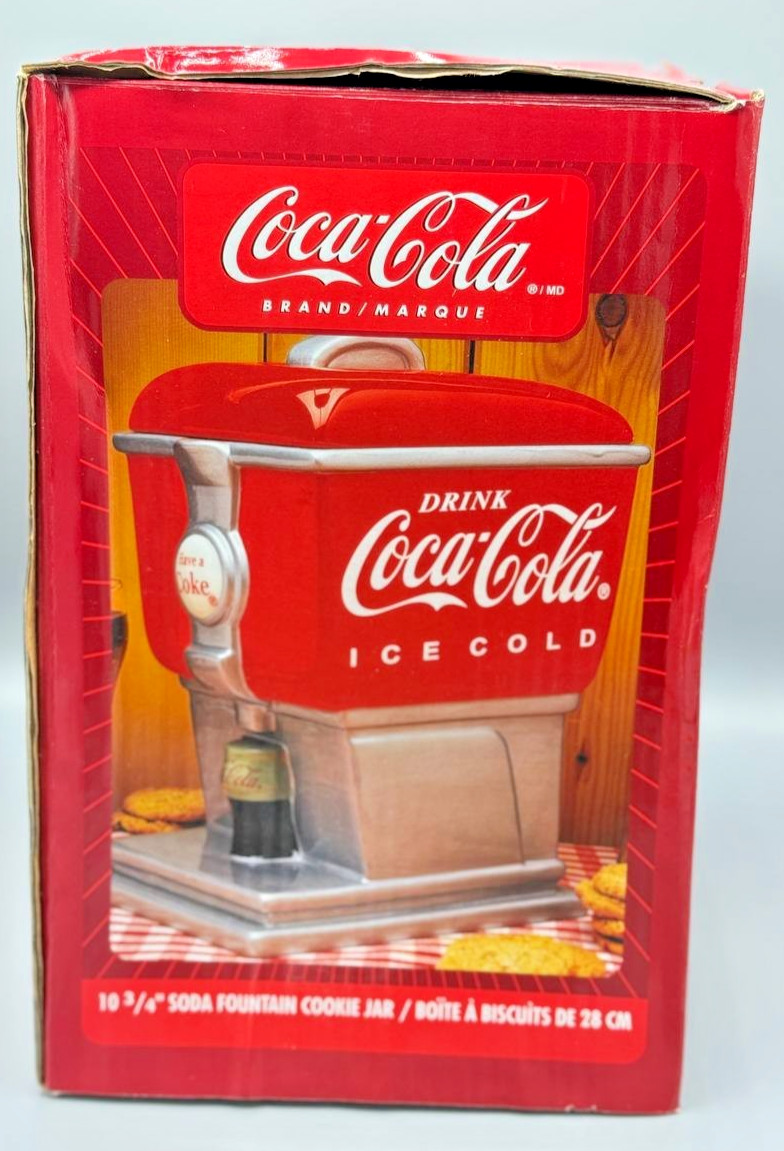 New Coca-Cola Soda Fountain Cookie Jar Ceramic Soda Dispenser Vintage Style NIB New Coca-Cola Soda Fountain Cookie Jar Ceramic Soda Dispenser Vintage Style NIB