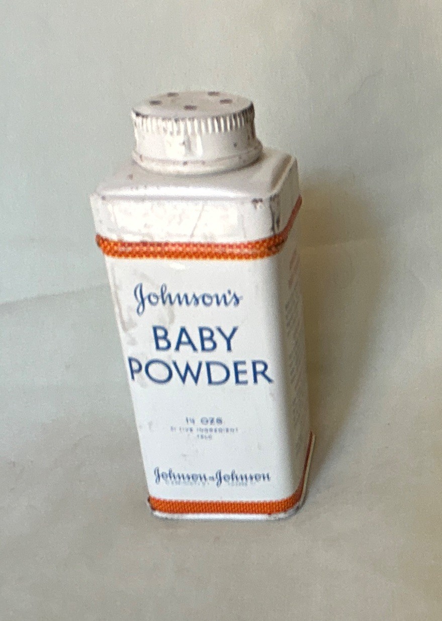 Johnson's Vintage Baby Powder Advertising Tin Container Talcum Bath, White