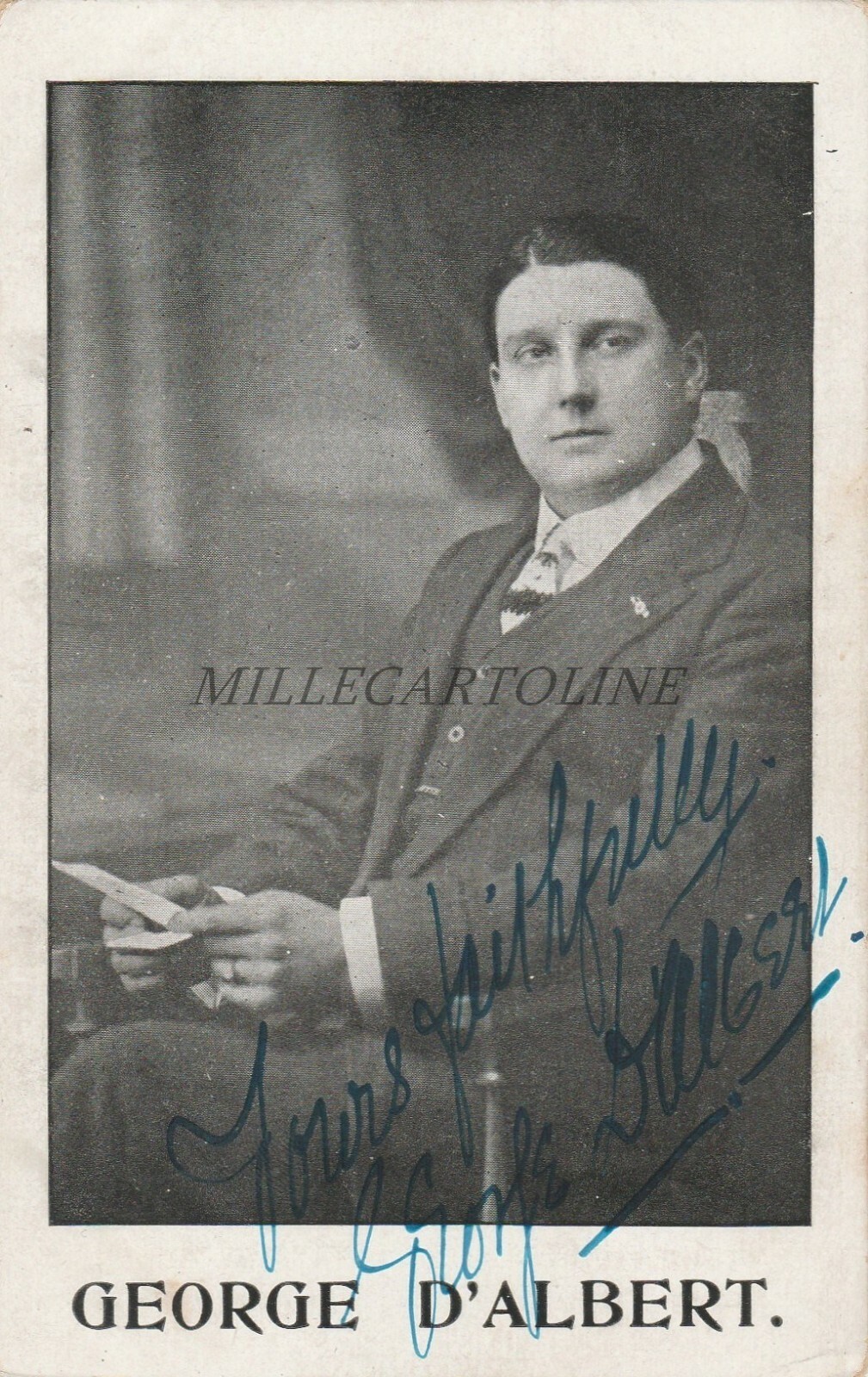 GEORGE D\'ALBERT - English music hall singer, comedian - Autograph