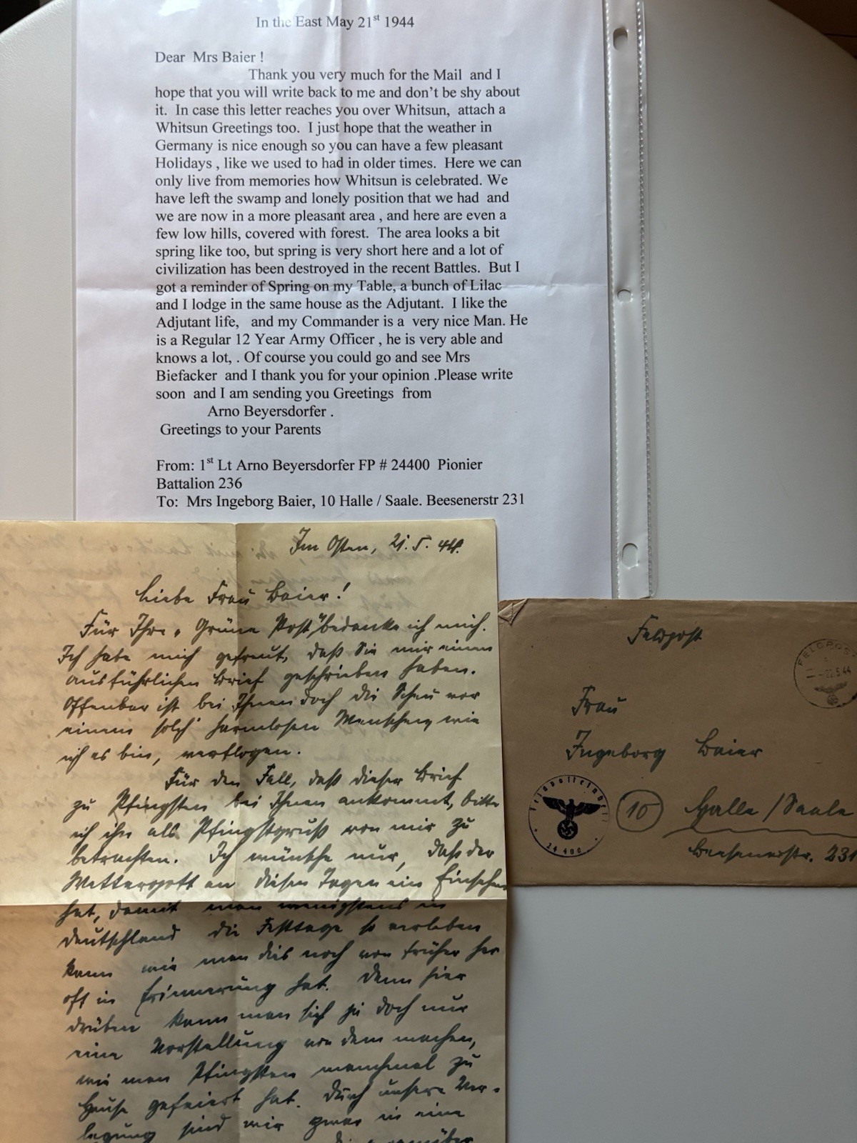 WWII German Eastern Front Feldpost Letter Translated Pioneer Battalion 236 1944 WWII German Eastern Front Feldpost Letter Translated Pioneer Battalion 236 1944