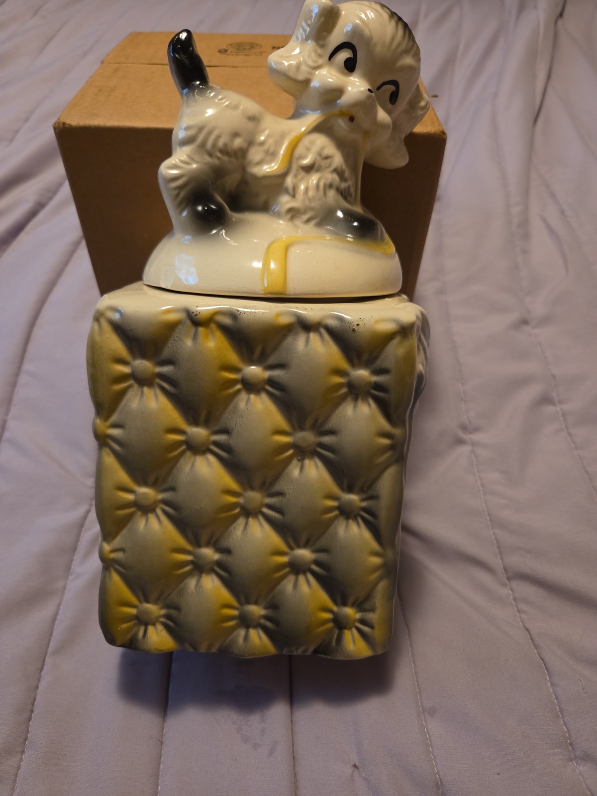 VTG American Bisque Cookie Jar w/Puppy Dog Lid 13 VTG American Bisque Cookie Jar w/Puppy Dog Lid 13