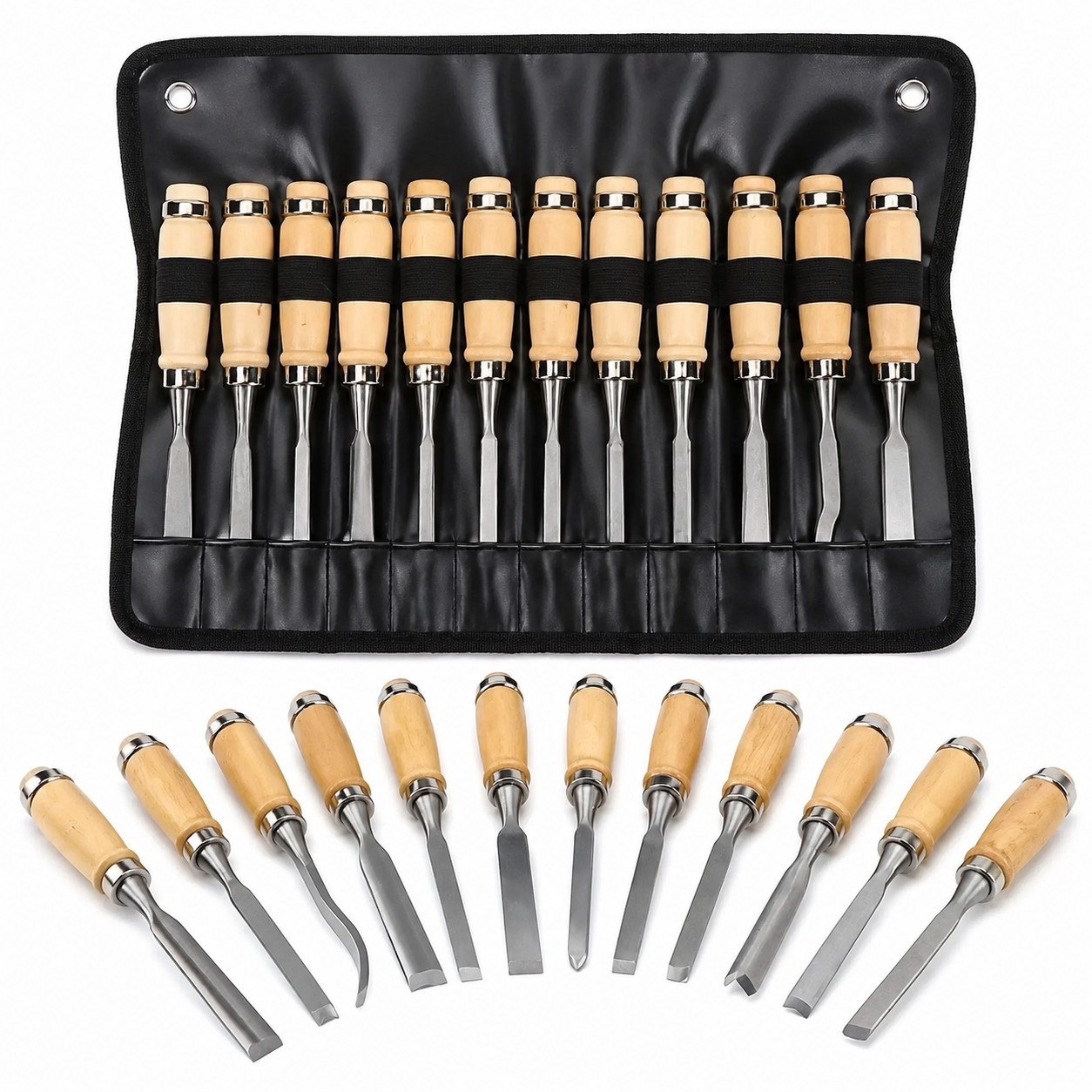 12pc Wood Carving Tools Set Professional Woodworking Chisel Kit Sharp Gouge Stee 12pc Wood Carving Tools Set Professional Woodworking Chisel Kit Sharp Gouge Stee