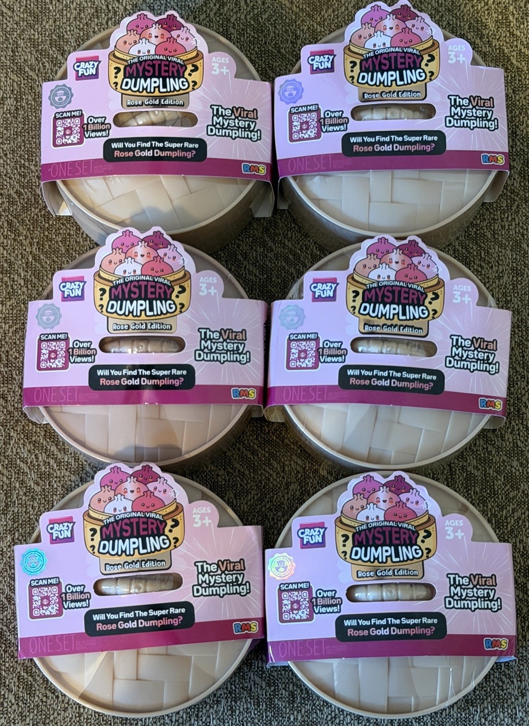 RMS Mystery Dumpling Rose Gold Edition Blind Pack Sealed Crazy Fun Lot of 6 New