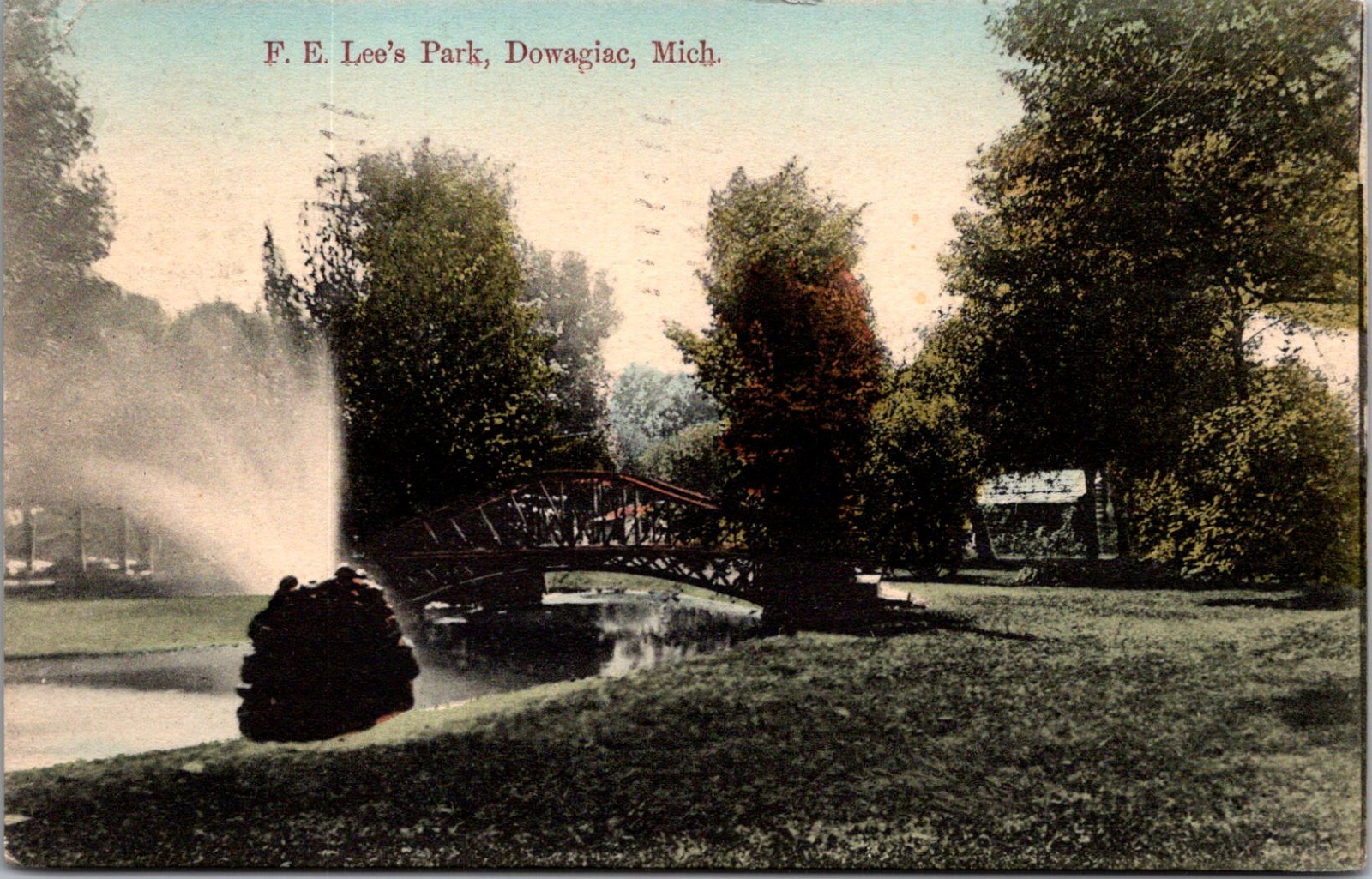 F. E. Lee\'s Park Dowagiac MI 1910 Vintage Postcard TP12-10