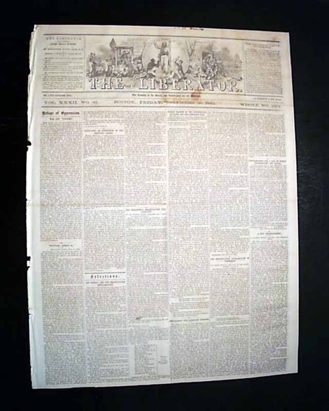 1862 Civil War Liberator Newspaper Emancipation Proclamation Frederick Douglass