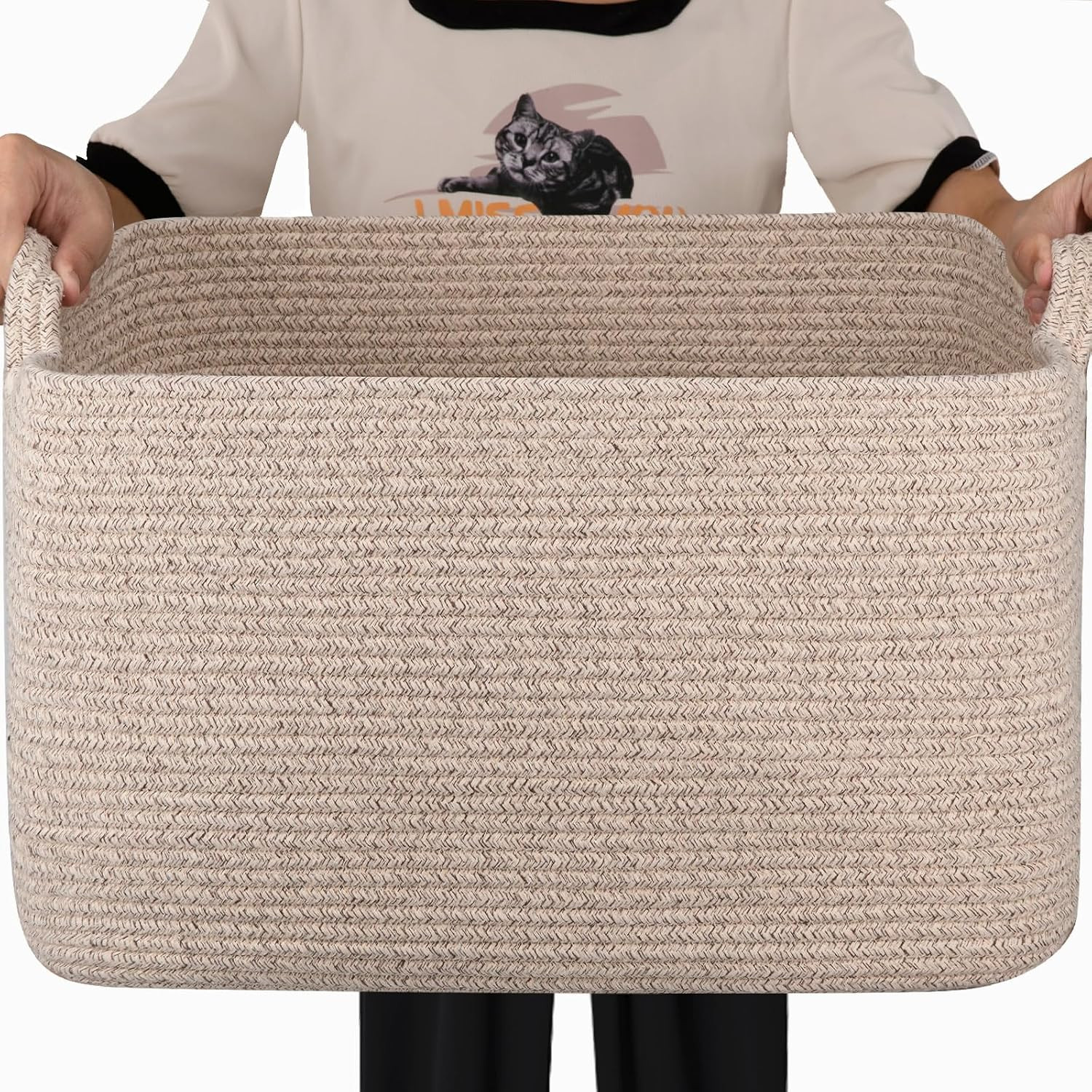 65L Large Woven Blanket Basket for Living Room, 19.7 65L Large Woven Blanket Basket for Living Room, 19.7
