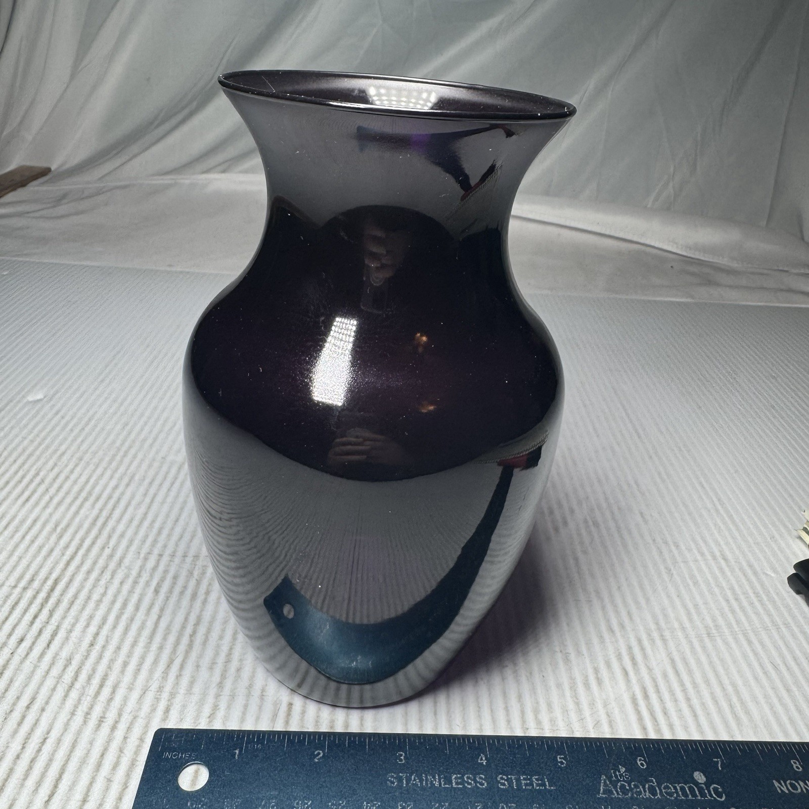 FTD Amethyst Purple Short Glass Flower Vase  REAL PURPLE