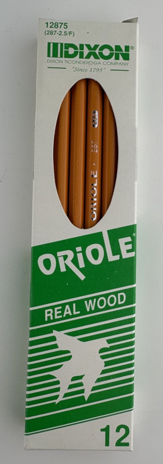 VTG Dixon No 287 Oriole No 2.5 F Medium Pencils Pack of Qty 12 Unsharpened USA VTG Dixon No 287 Oriole No 2.5 F Medium Pencils Pack of Qty 12 Unsharpened USA